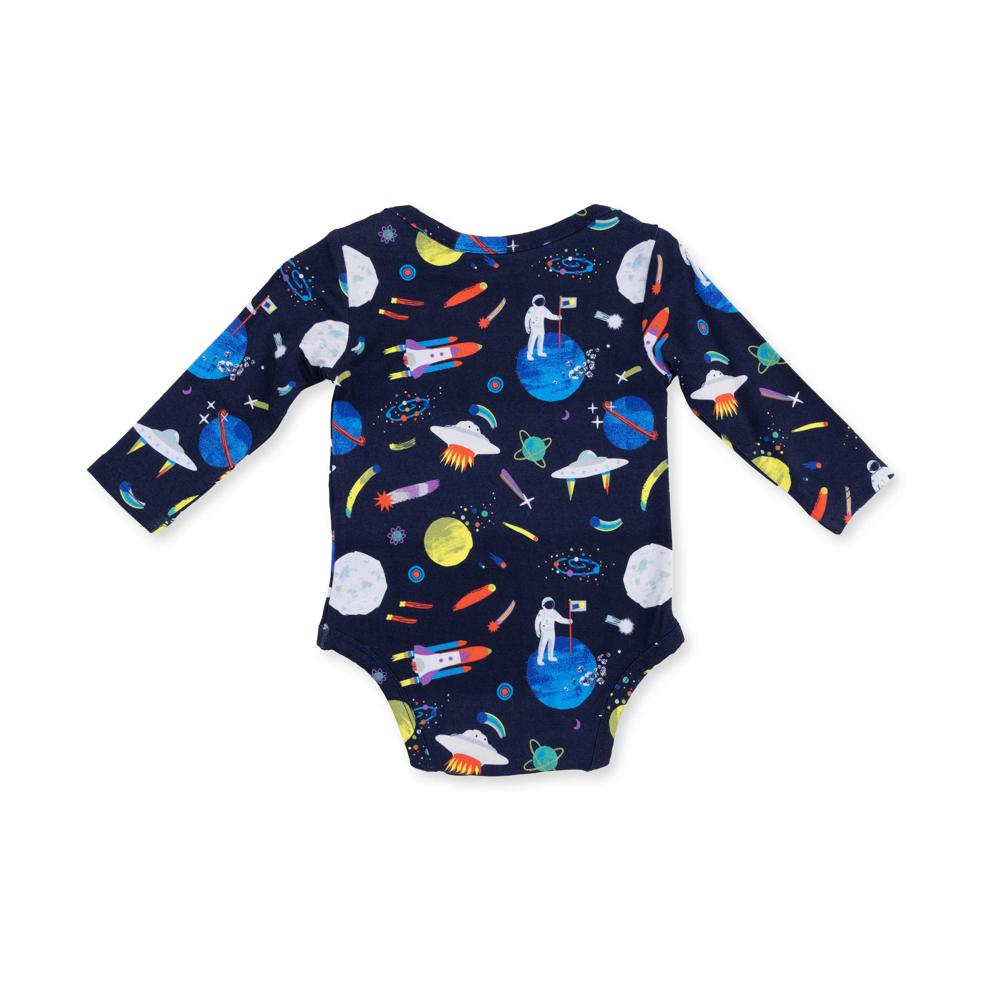 Astronaut and Rockets - Long Sleeve Bodysuit - Image 2