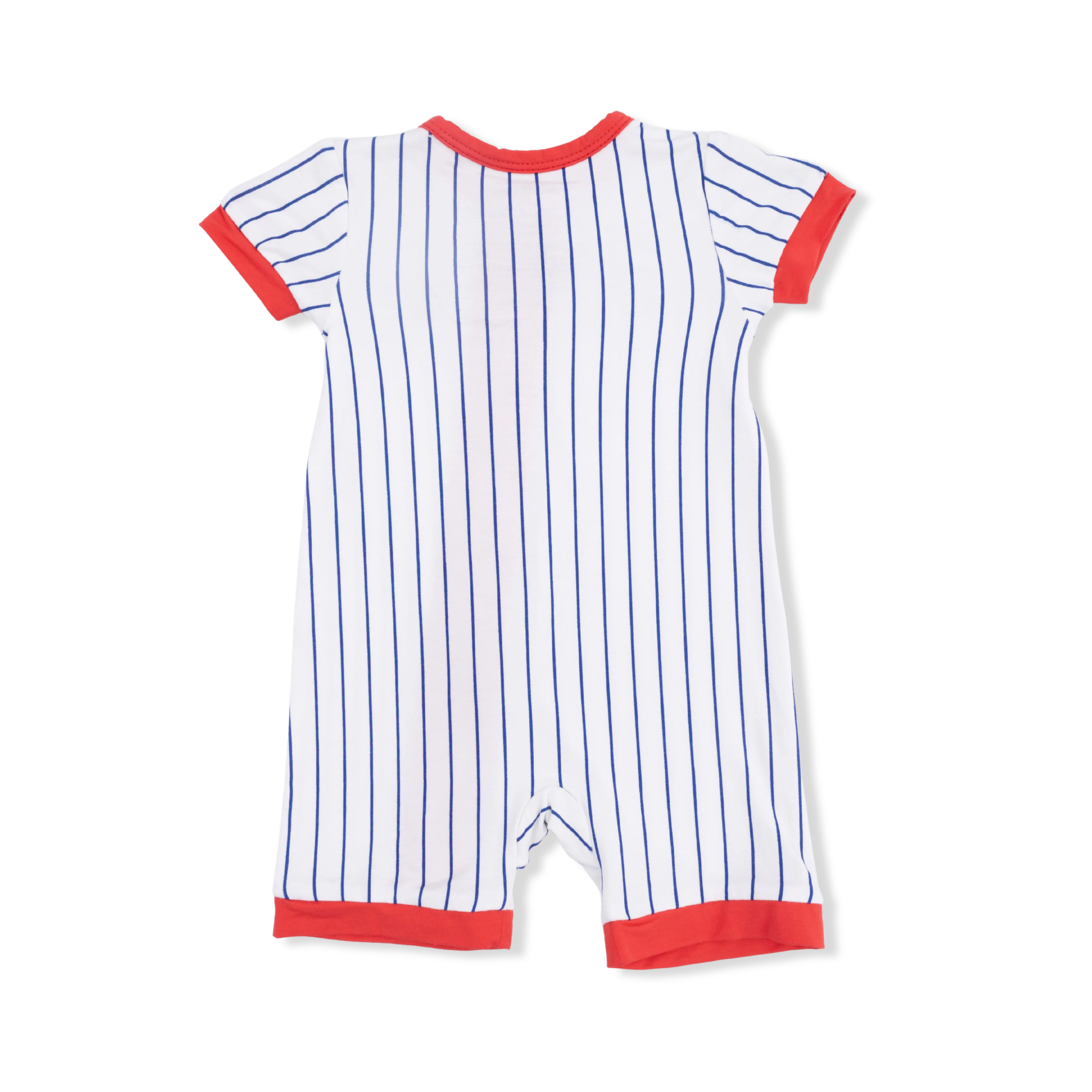 Baseball Stripe - Shortie 2 Way Zipper Romper - Image 4