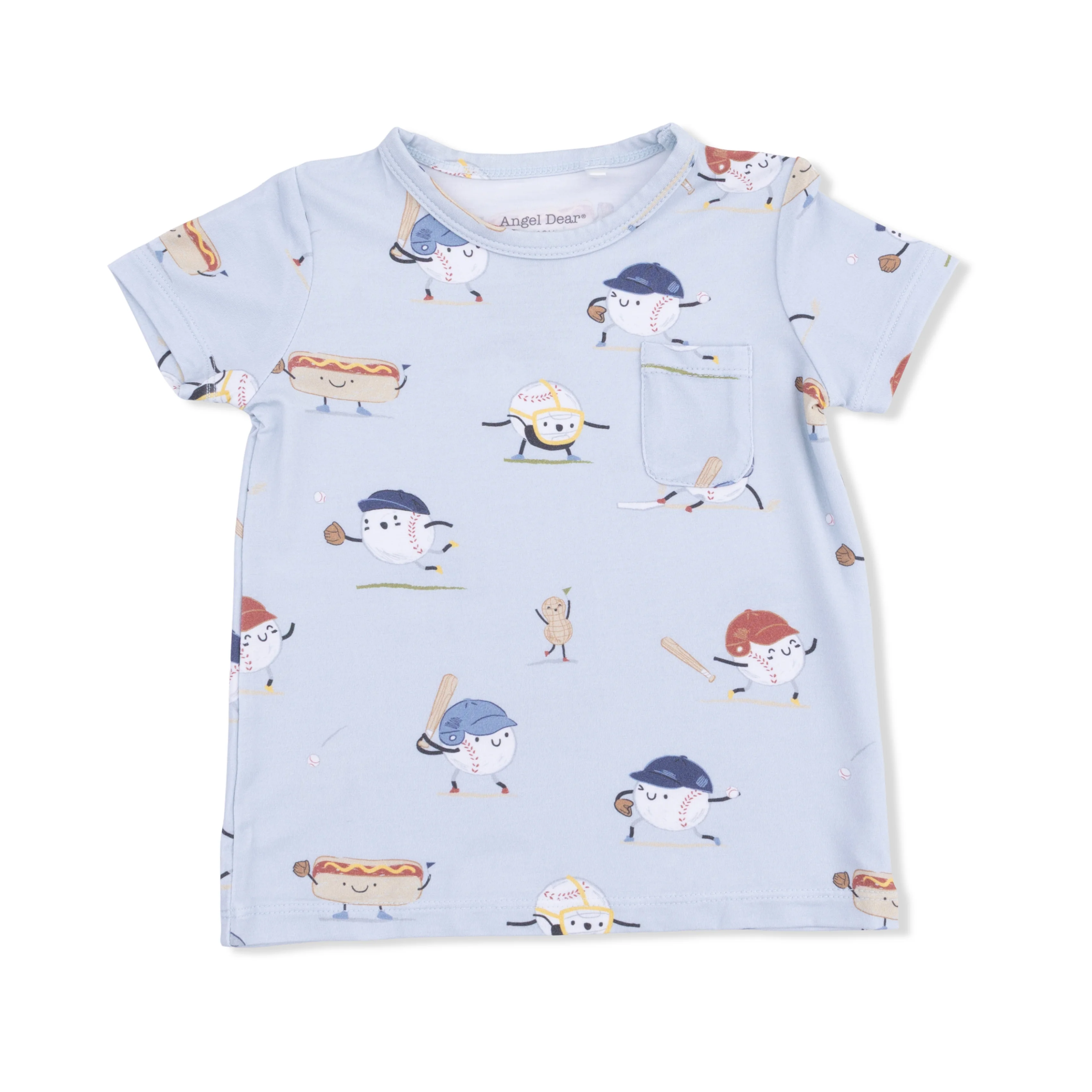 Baseballs Playing Baseball - Crew Neck Tee with Casual Short - Image 3
