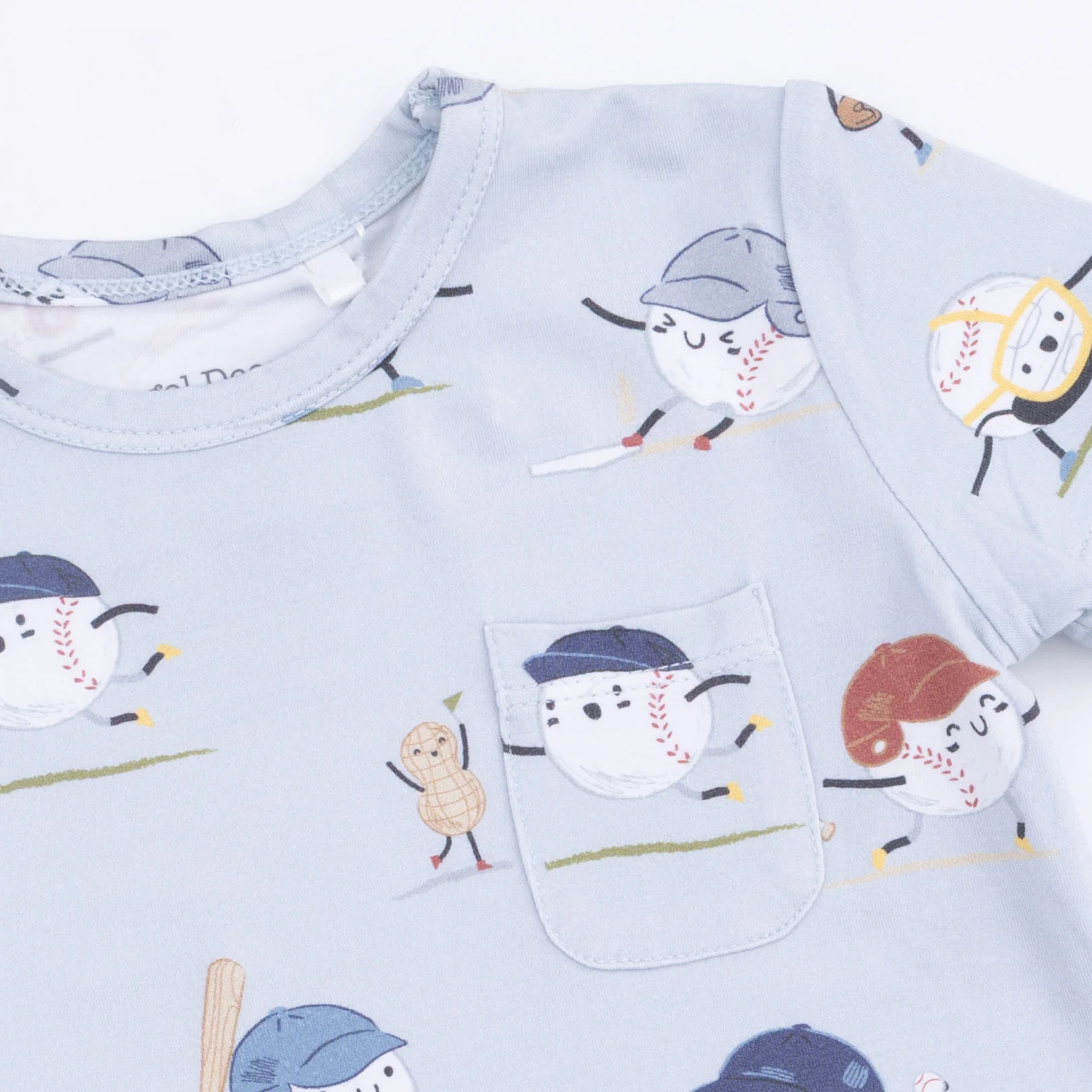 Baseballs Playing Baseball - Crew Neck Tee with Casual Short - Image 7