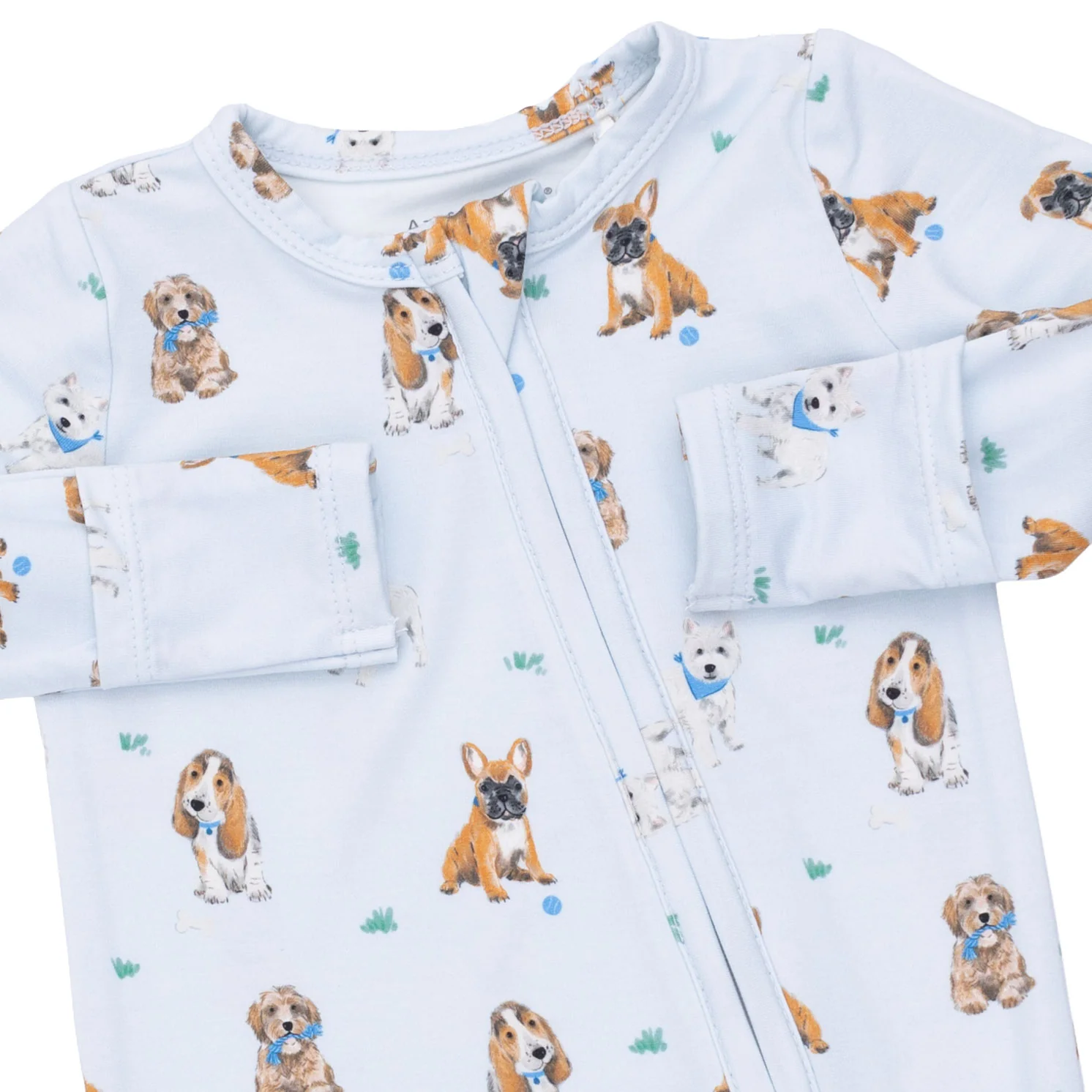 Bestie Dogs Blue - 2 Way Zipper Footie - Image 3