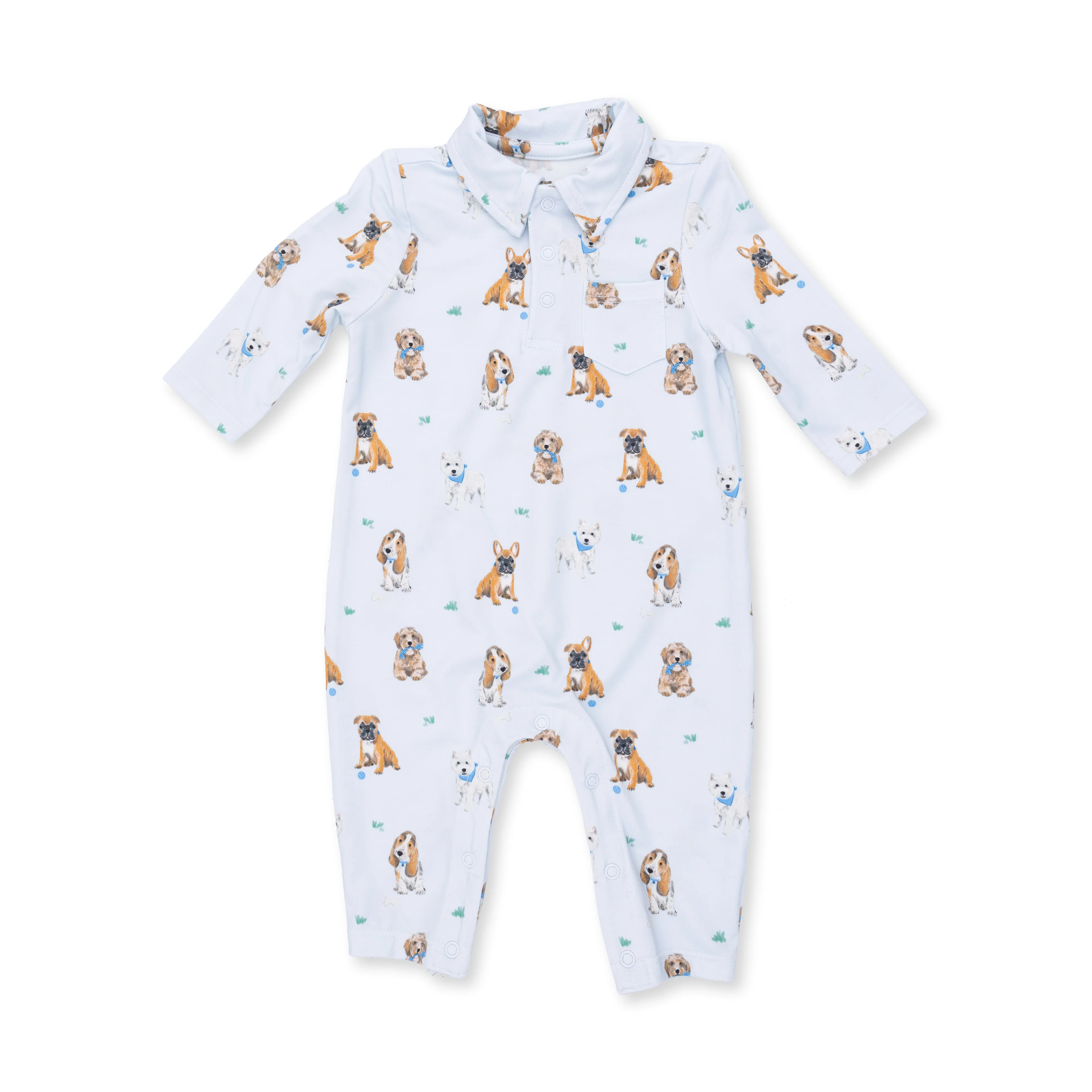 Bestie Dogs Blue - Polo Romper