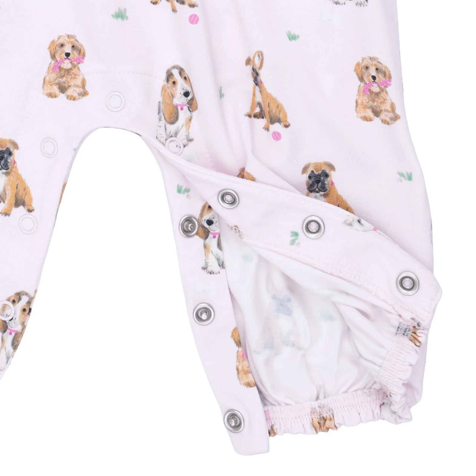 Bestie Dogs Pink - Ruffle Sleeve Snap Romper - Image 5