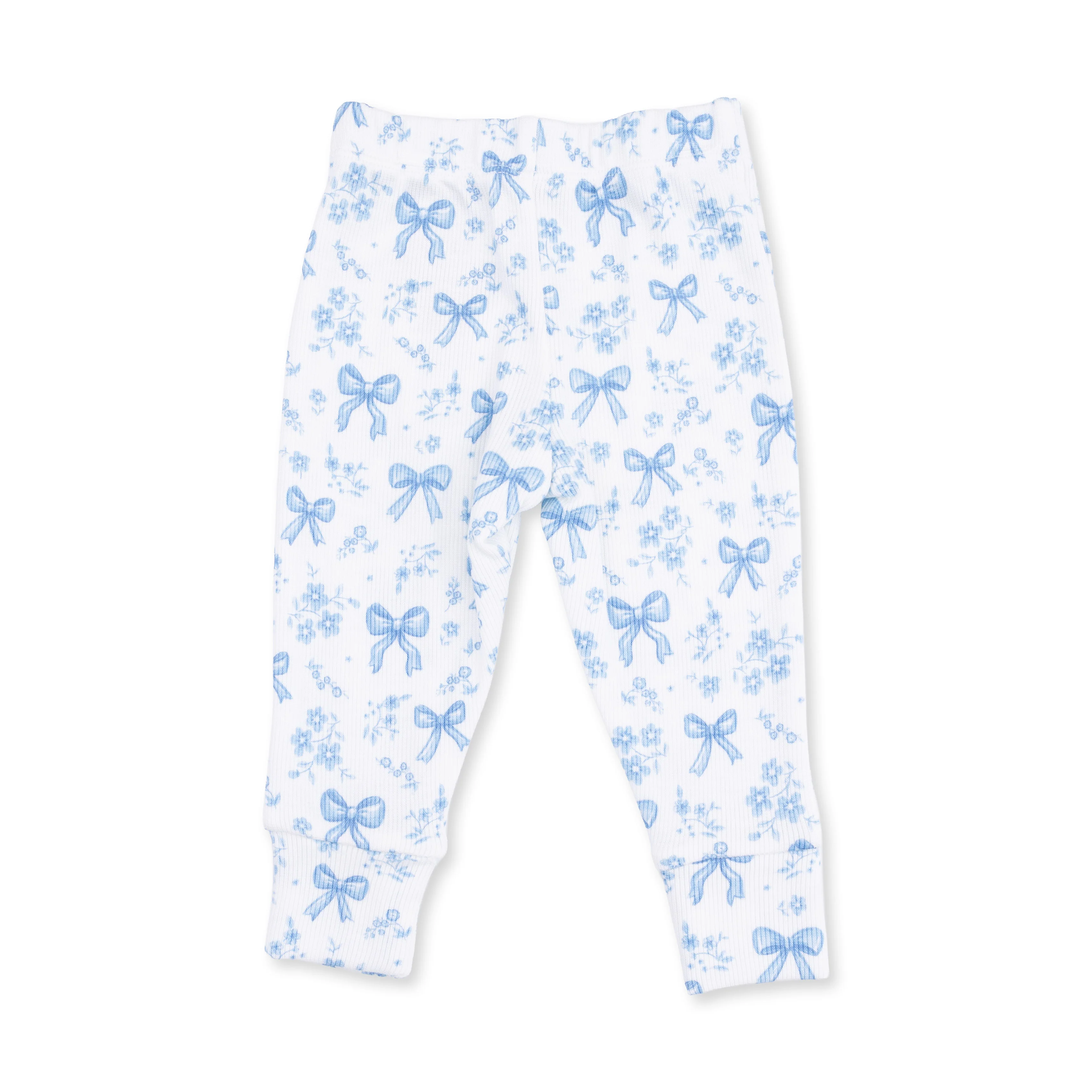 Blue Bows and Flowers - Long Sleeve Ruffle Top and Pant - Image 5