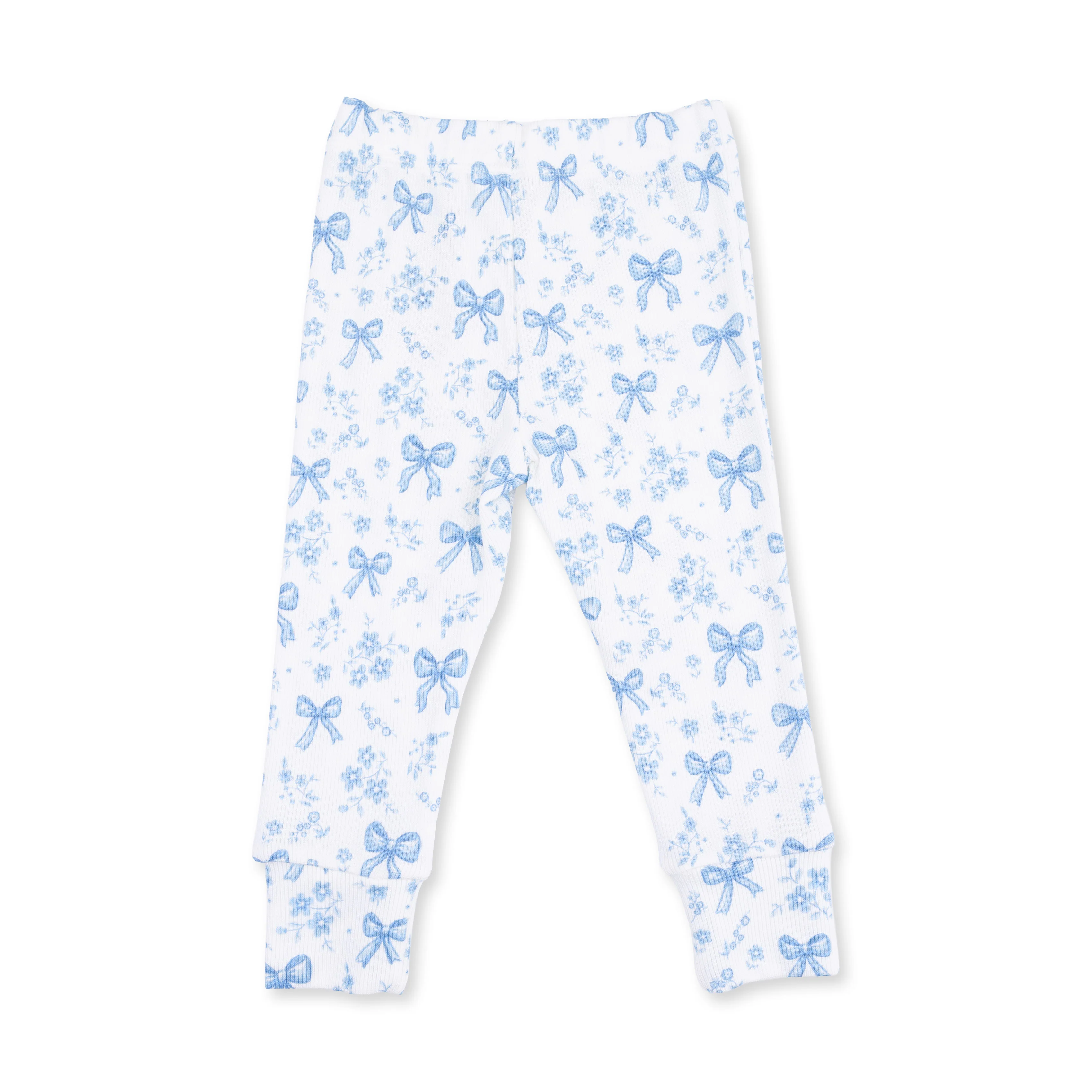 Blue Bows and Flowers - Short Sleeve Loungewear Set - Image 4