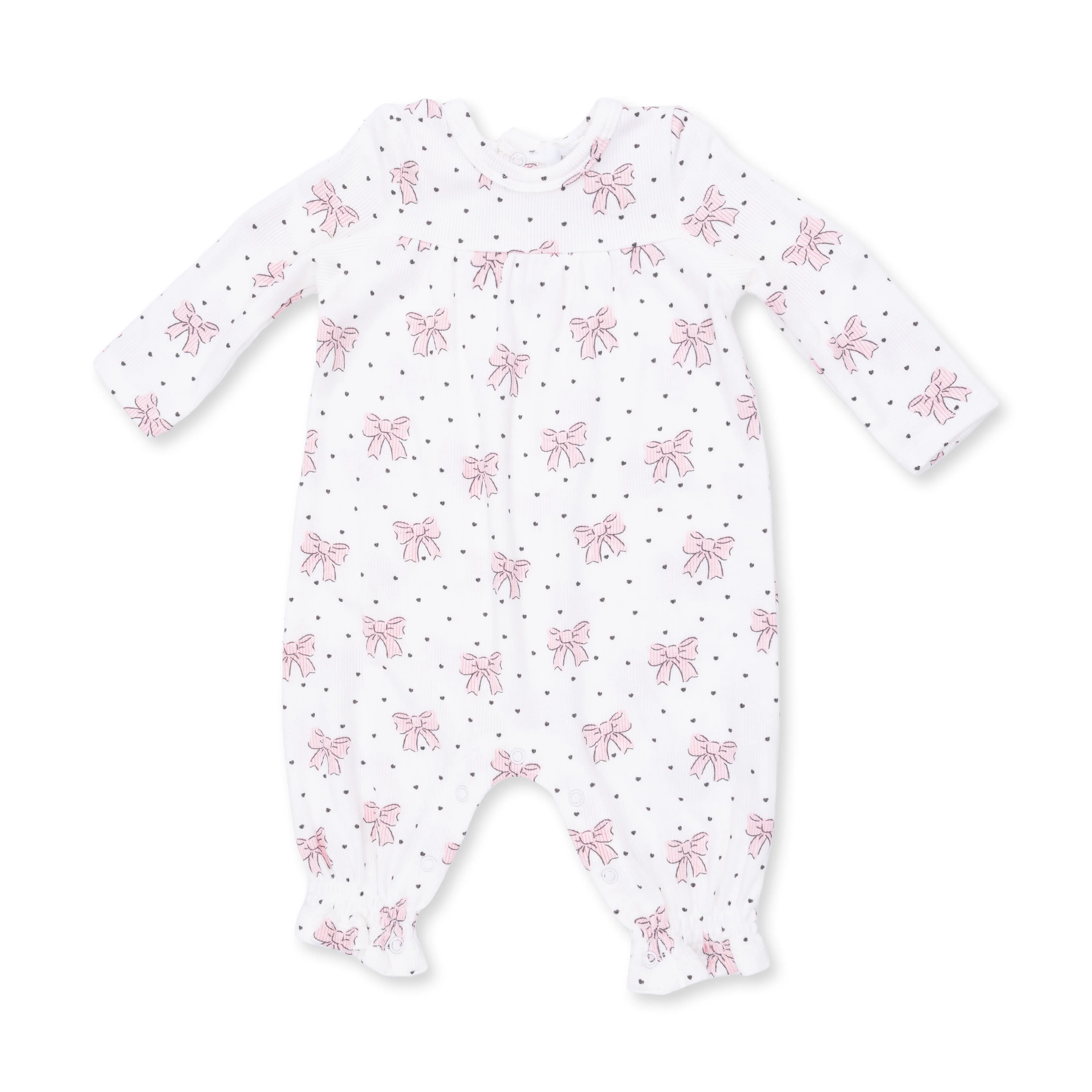 Bows and Hearts - Cuffed Sleeve Romper - Image 2