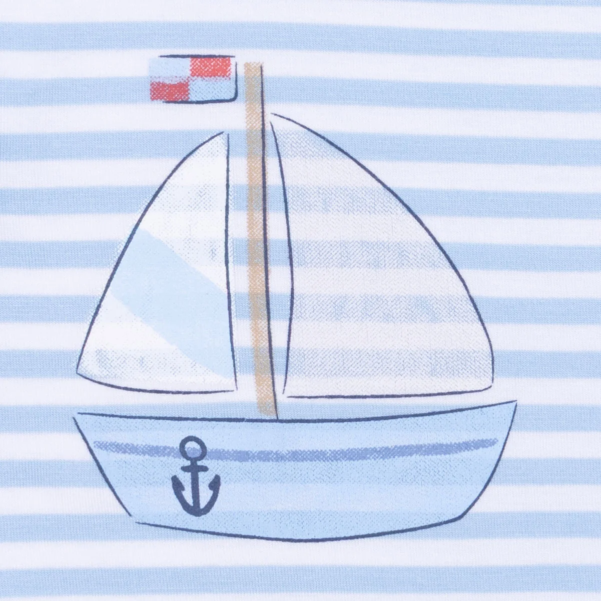 Bubbly Sailboat Stripe - Crew Neck Tee with Cargo Short - Image 6