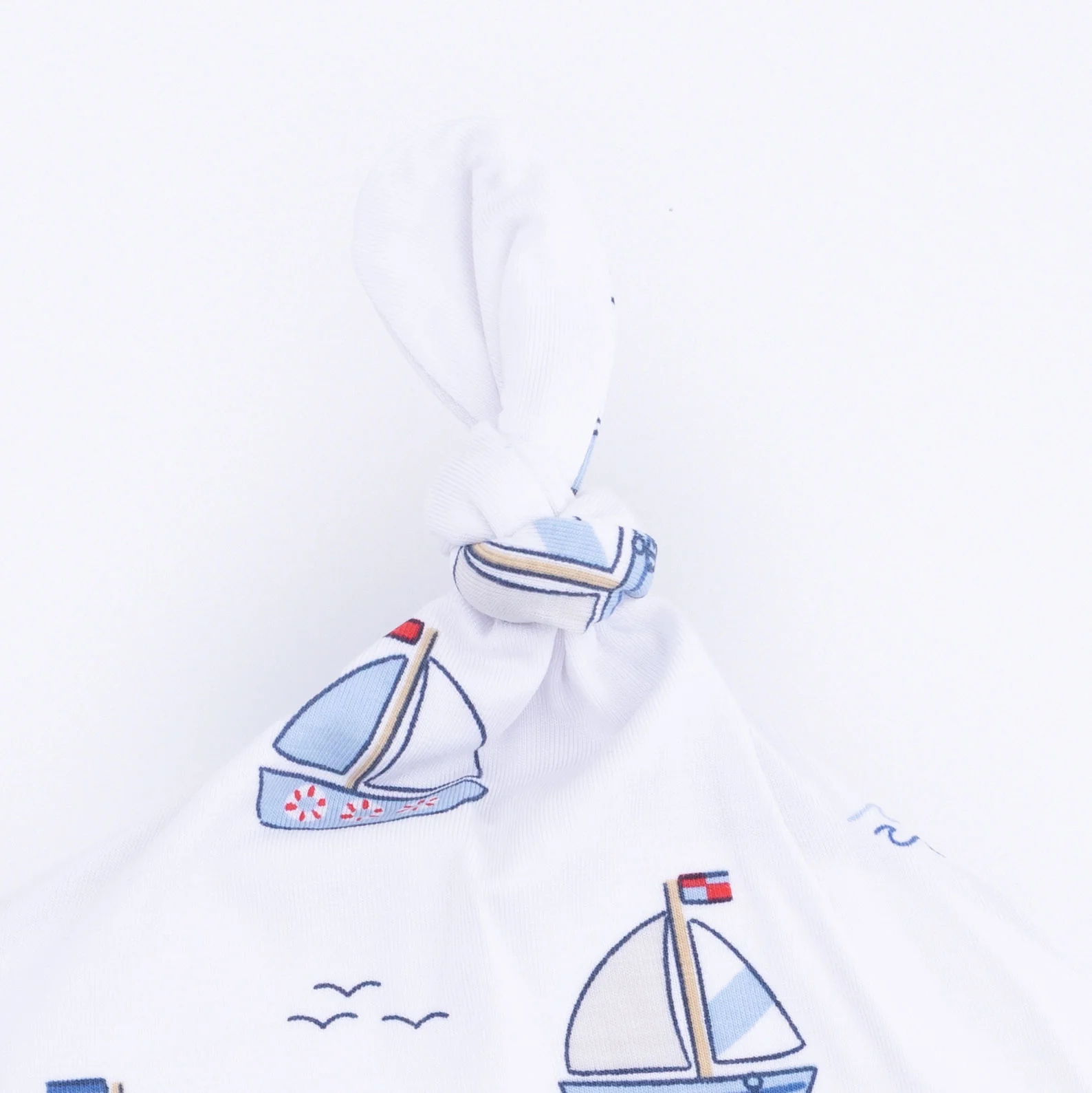 Bubbly Sailboats Blue - Knotted Hat - Image 2