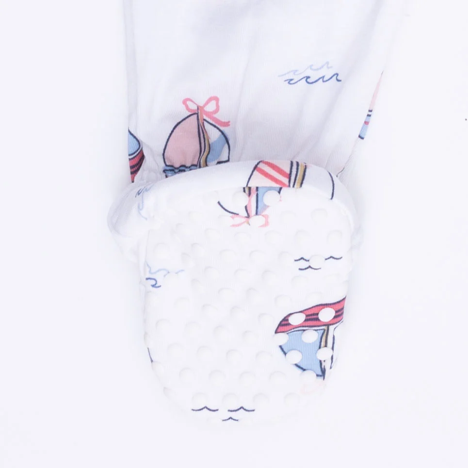 Bubbly Sailboats Pink - 2 Way Ruffle Back Zipper Footie - Image 5