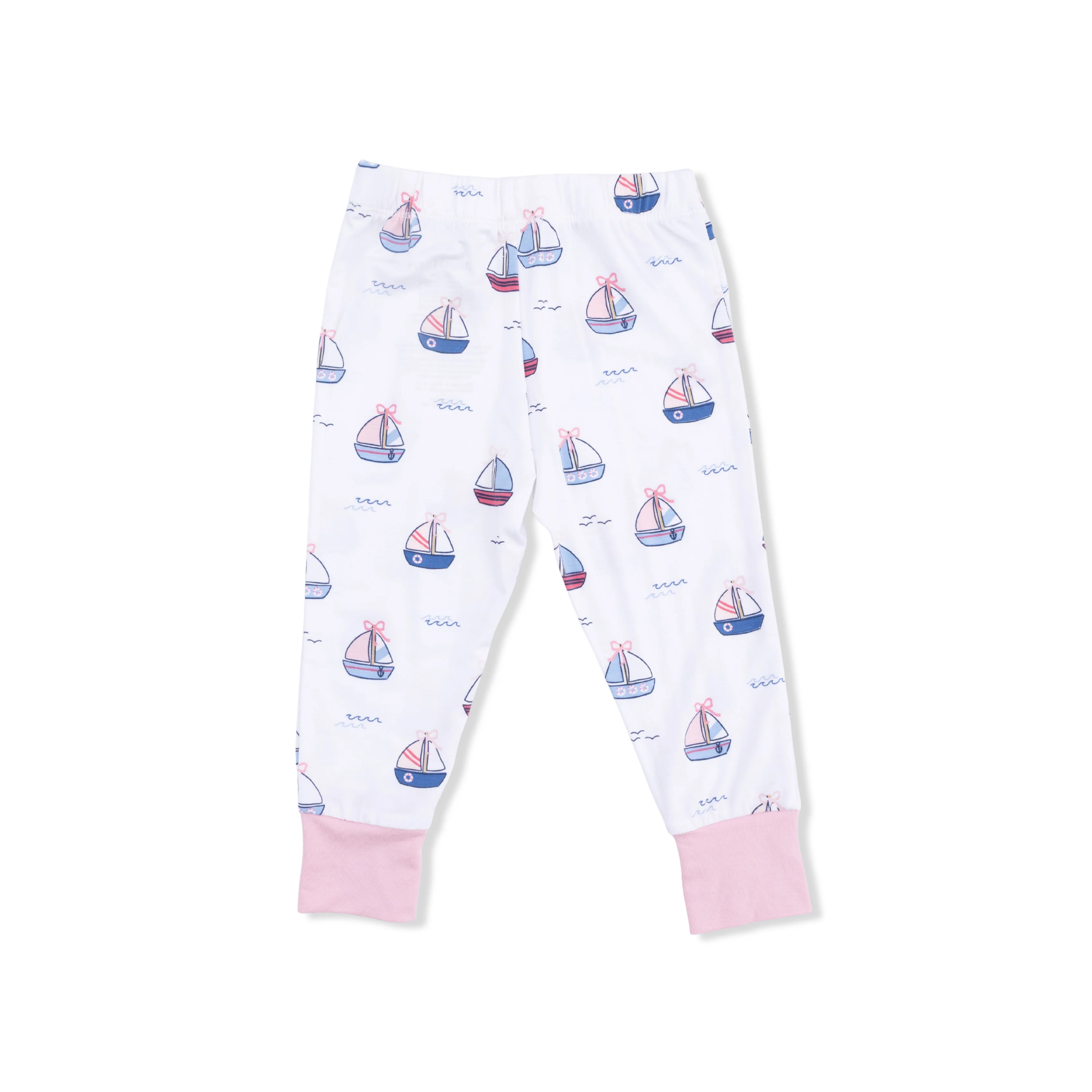 Bubbly Sailboats Pink - Short Sleeve Loungewear Set - Image 6