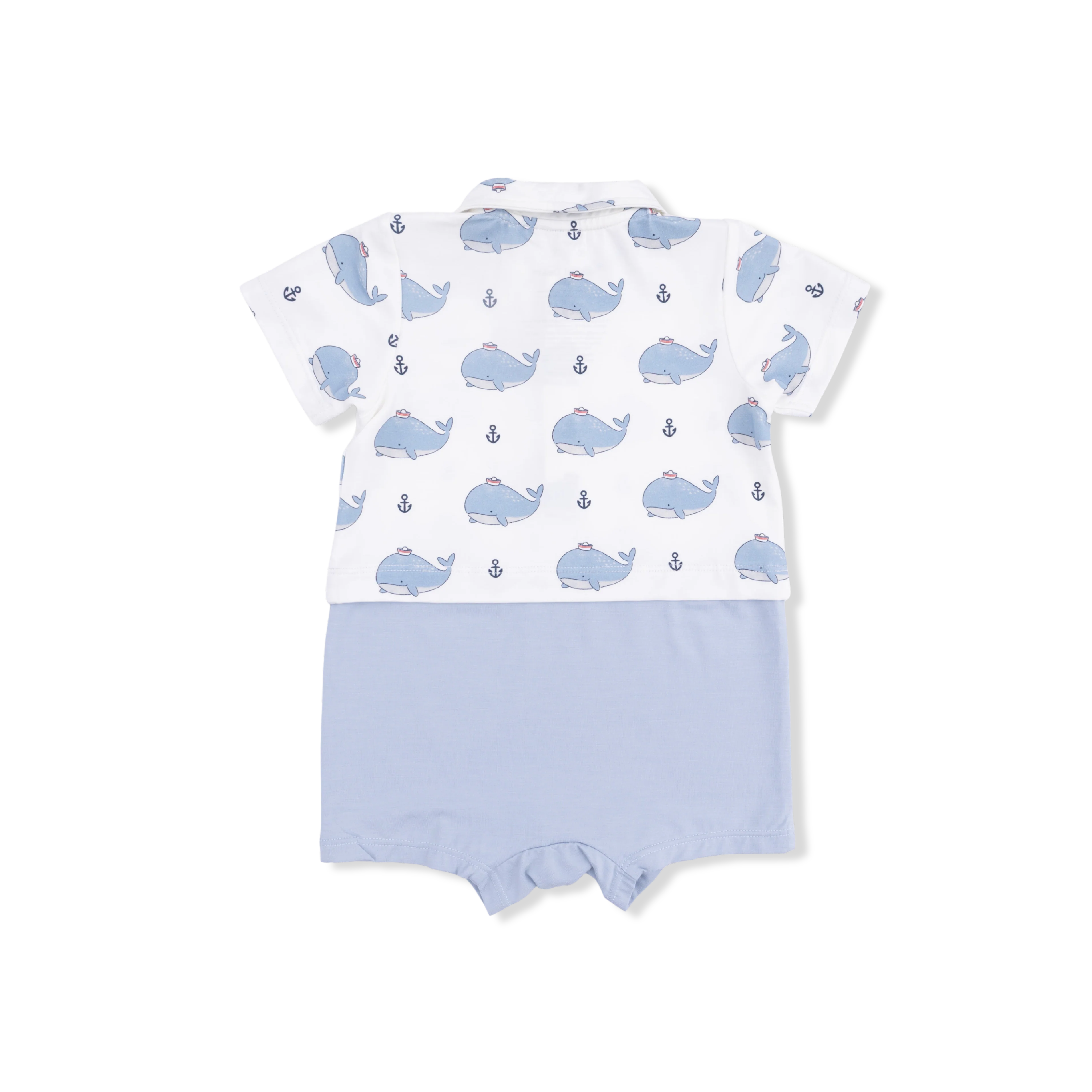 Bubbly Sailor Whales Blue - Short Playsuit - Image 3