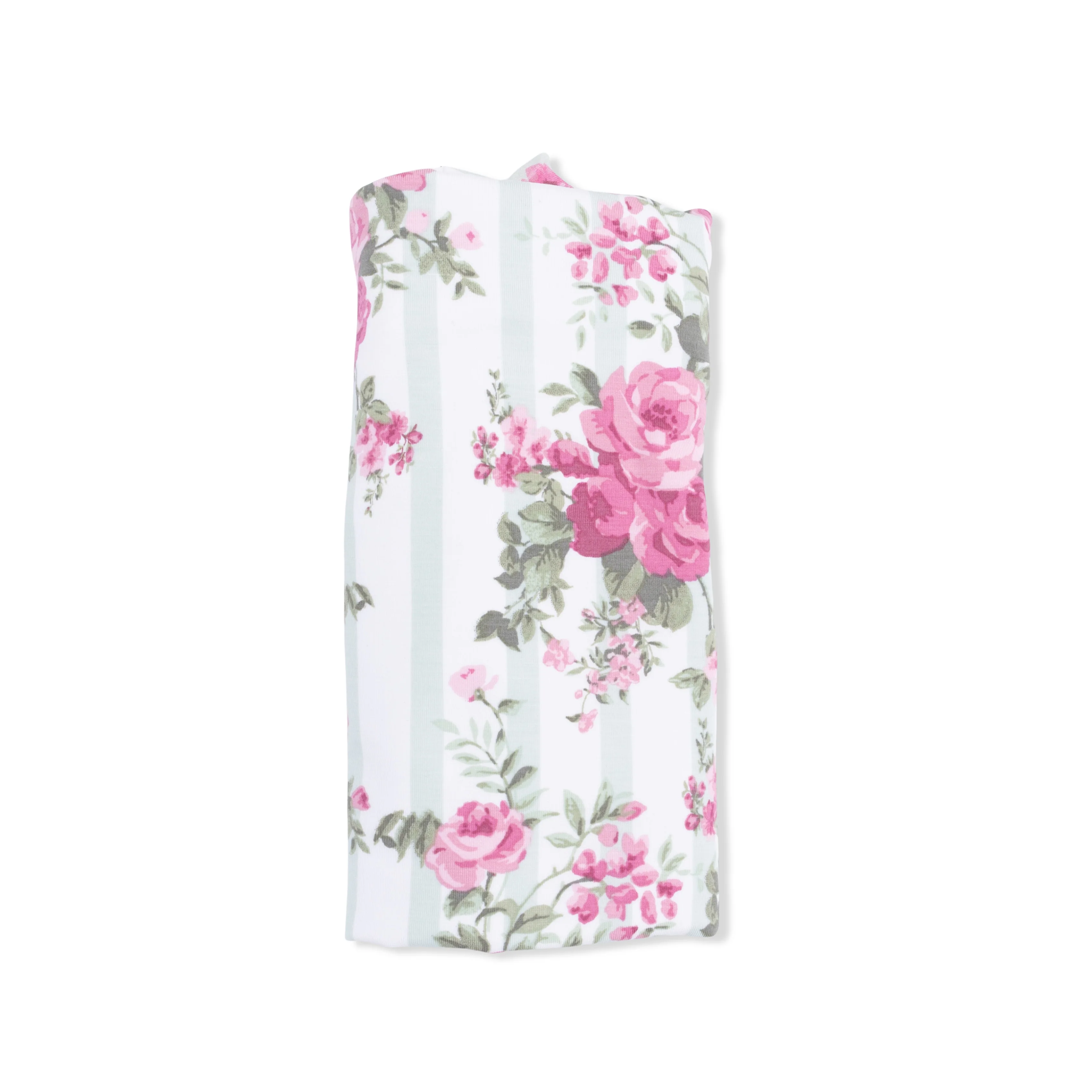 Cabbage Rose Stripe - Ruffle Burp Cloth - Image 3