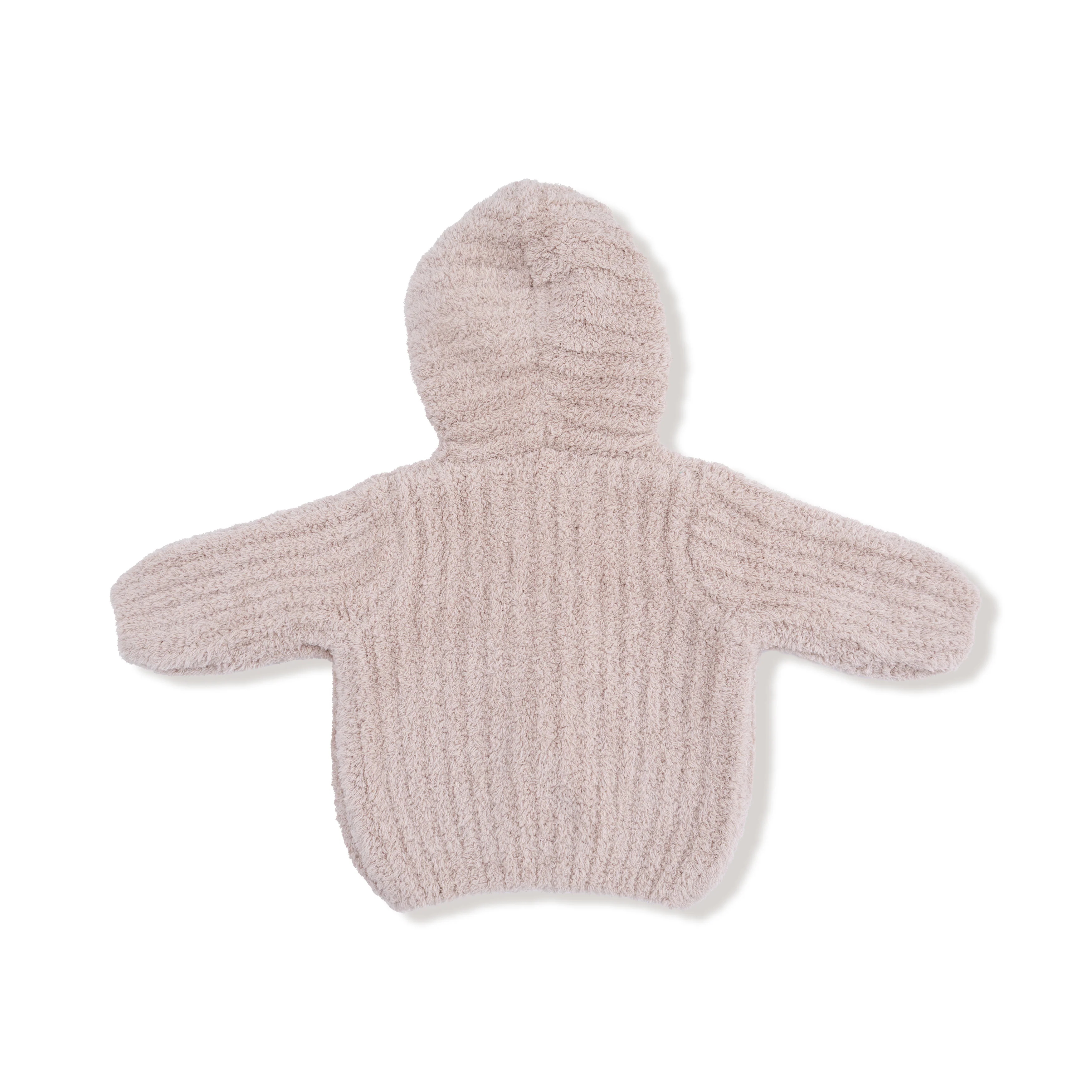 Chenille - Stone Hooded Jacket with Striped Texture - Image 3