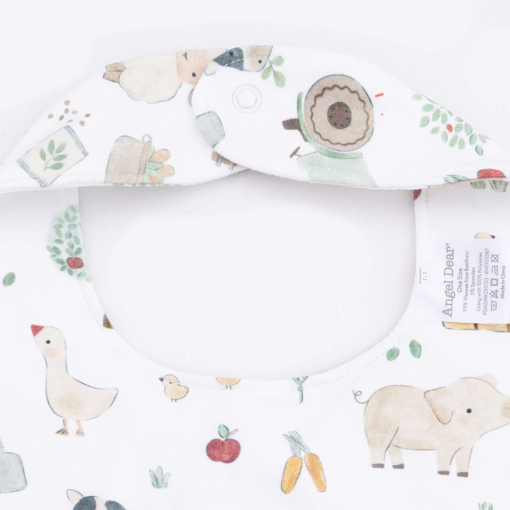 Cute Farm Animals Uni - 2 Way Zipper Footie, Swaddle & Bandana Bib Set - Image 7