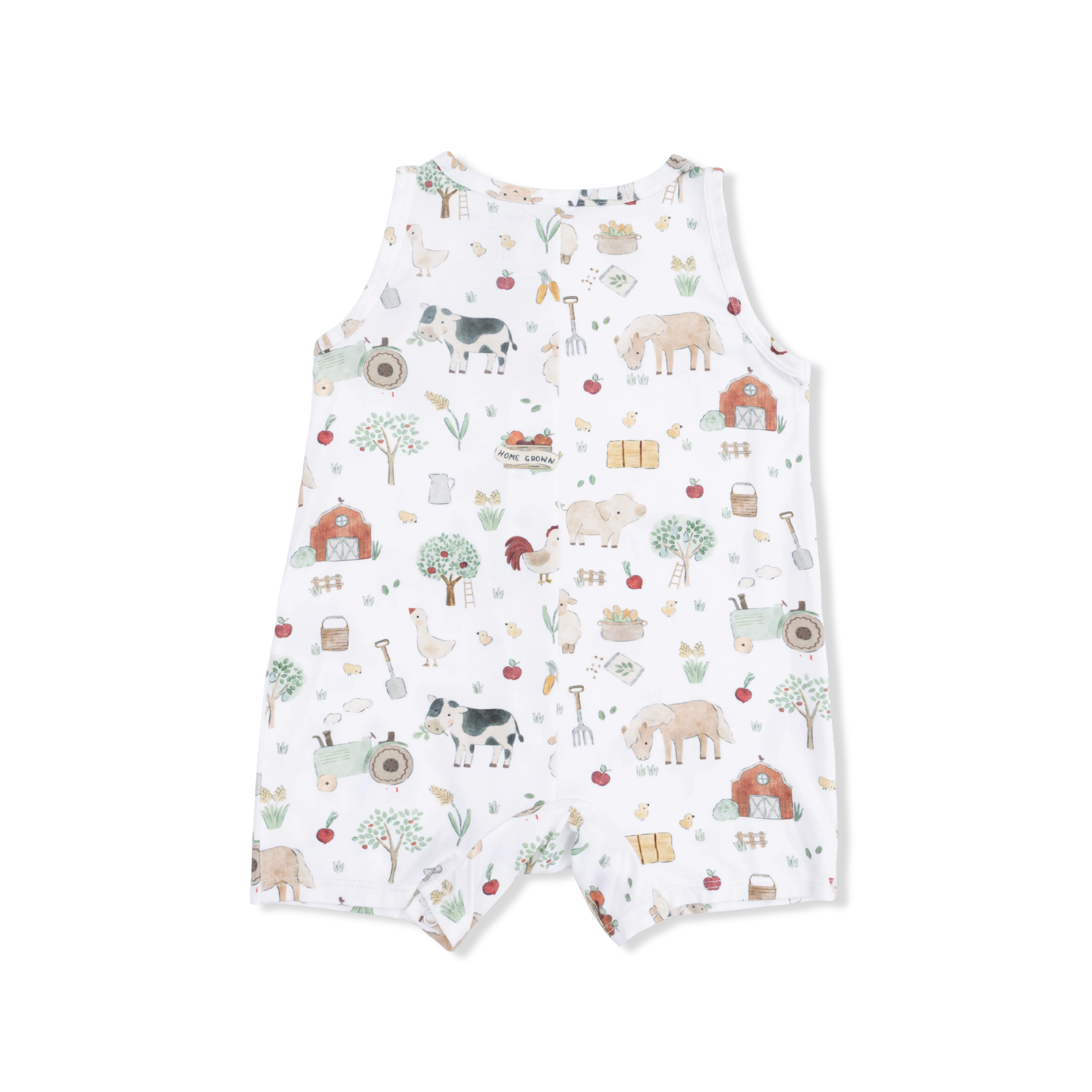 Cute Farm Animals Uni - Sleeveless Shortie Romper - Image 3