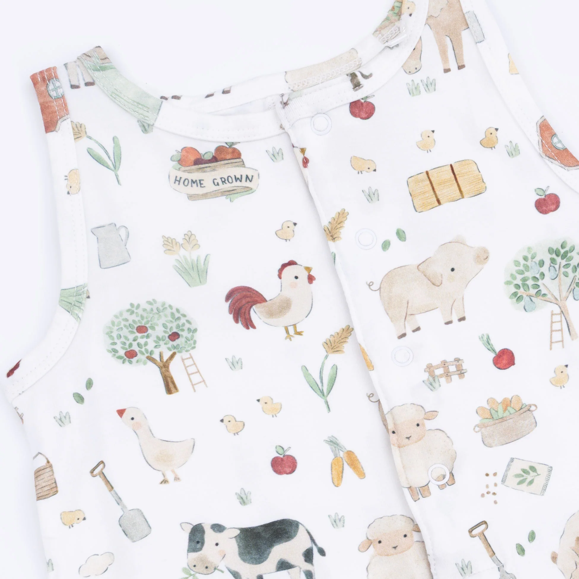 Cute Farm Animals Uni - Sleeveless Shortie Romper - Image 4