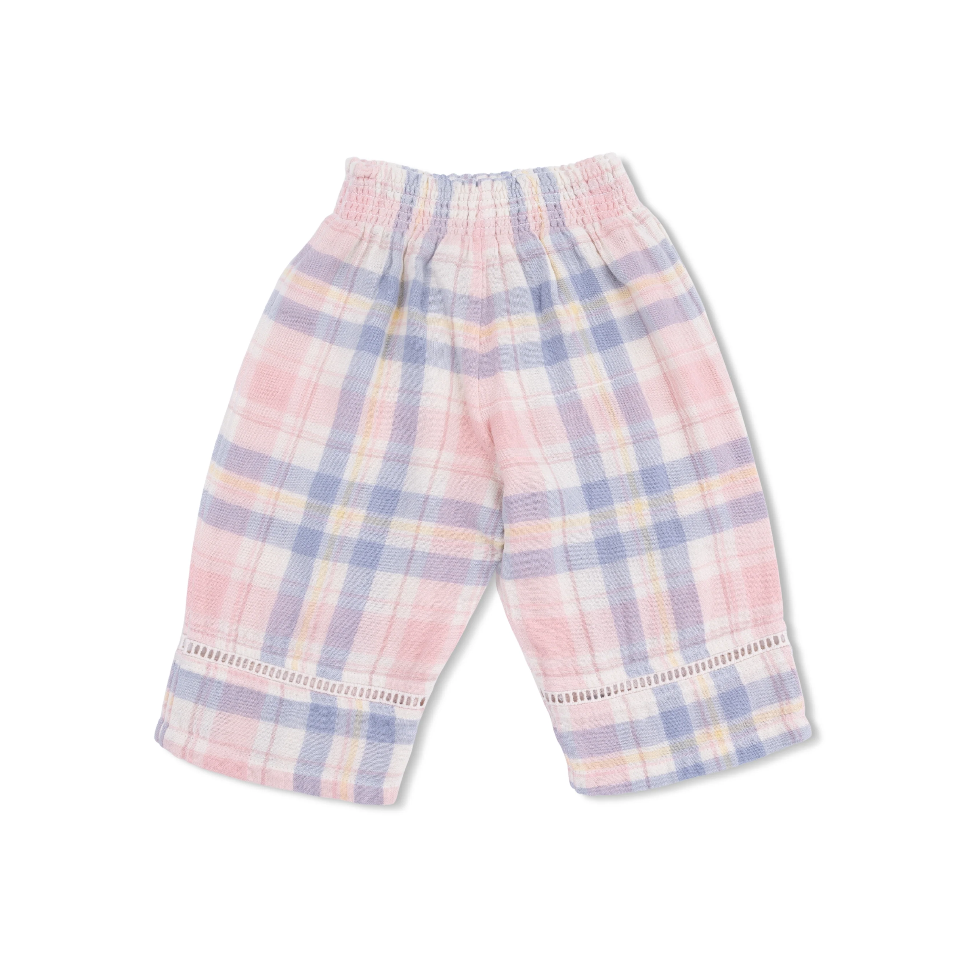 Dusty Plaid - Smocked Blouse and Pant Set - Image 4
