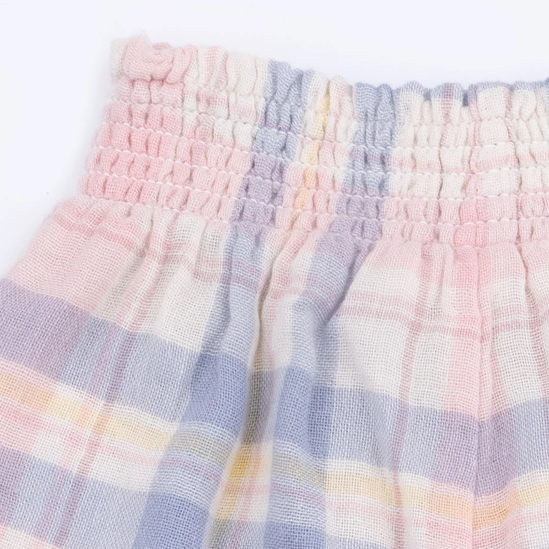Dusty Plaid - Smocked Blouse and Pant Set - Image 7
