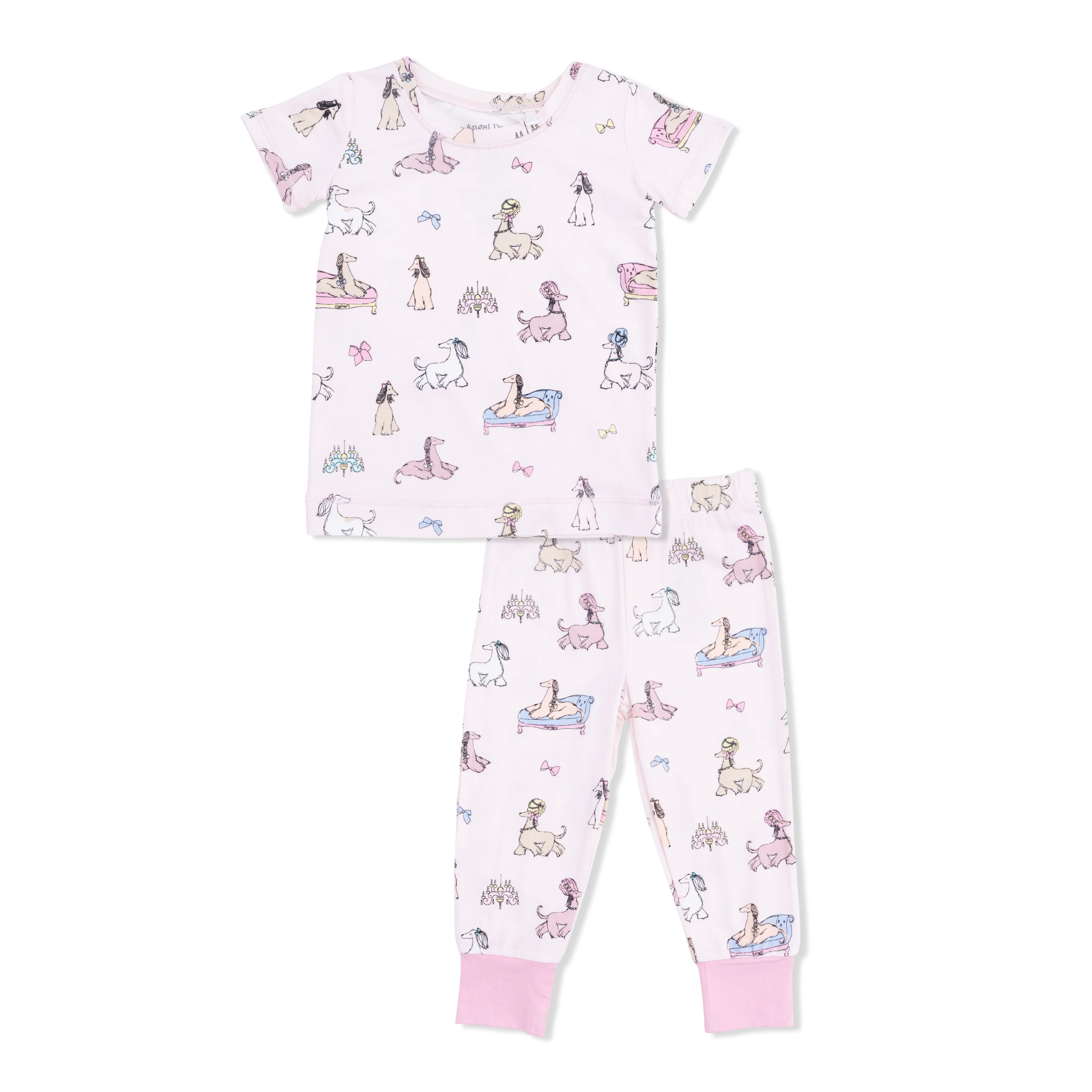 Fancy Hounds with Bows - Short Sleeve Loungewear Set