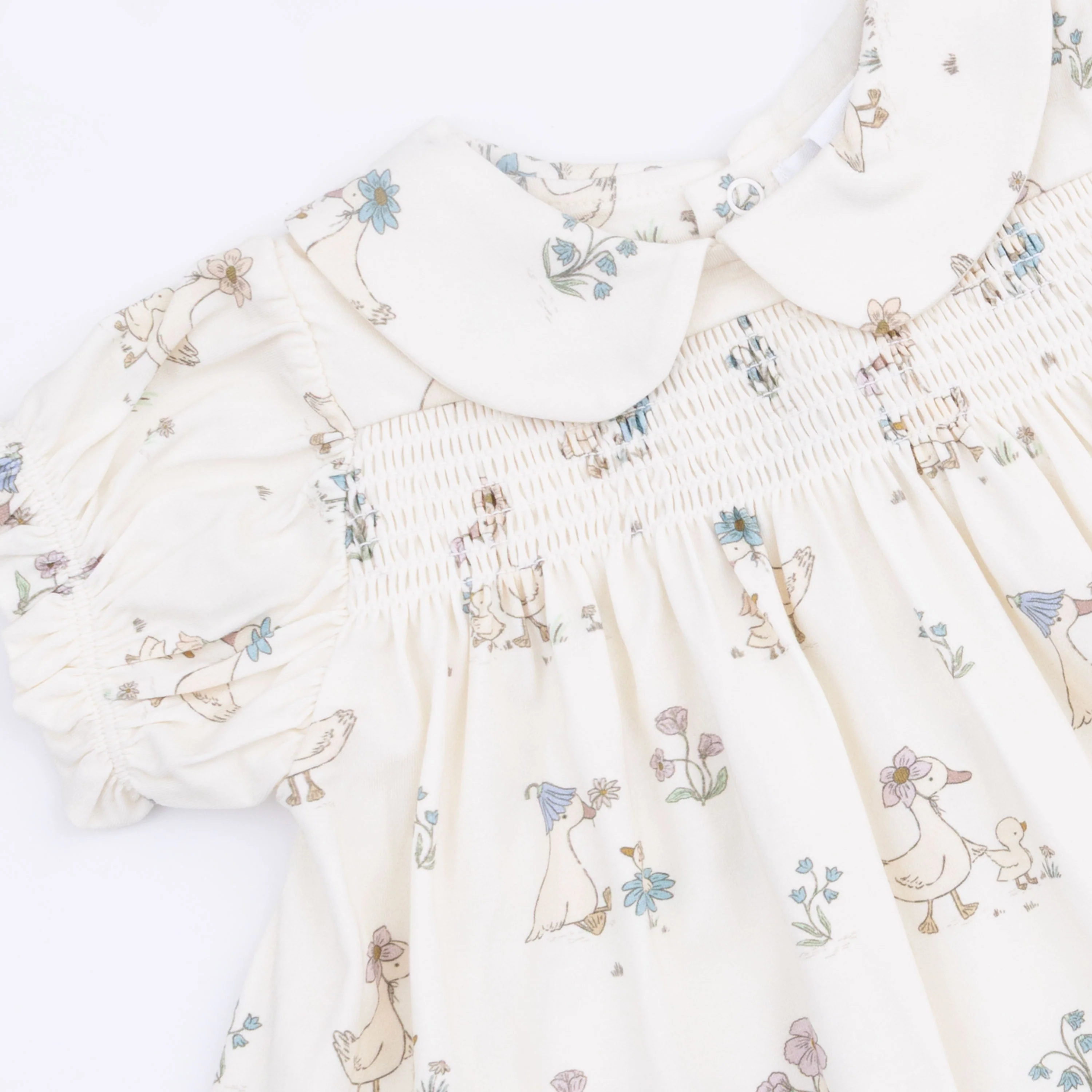 Flower Ducklings - Smocked Dress Set with Headband - Image 7