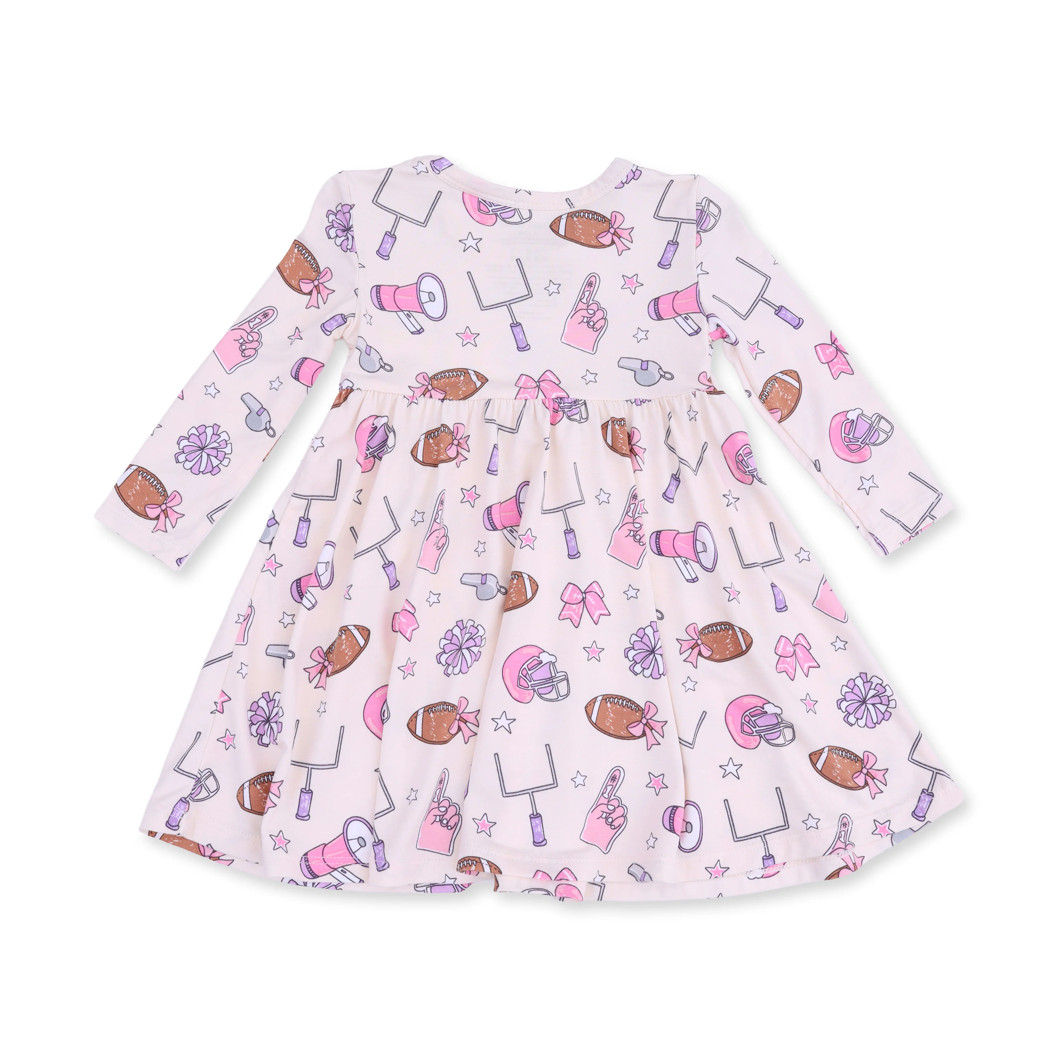 Football Cheer - Twirly Long Sleeve Dress with Bike Short - Image 3