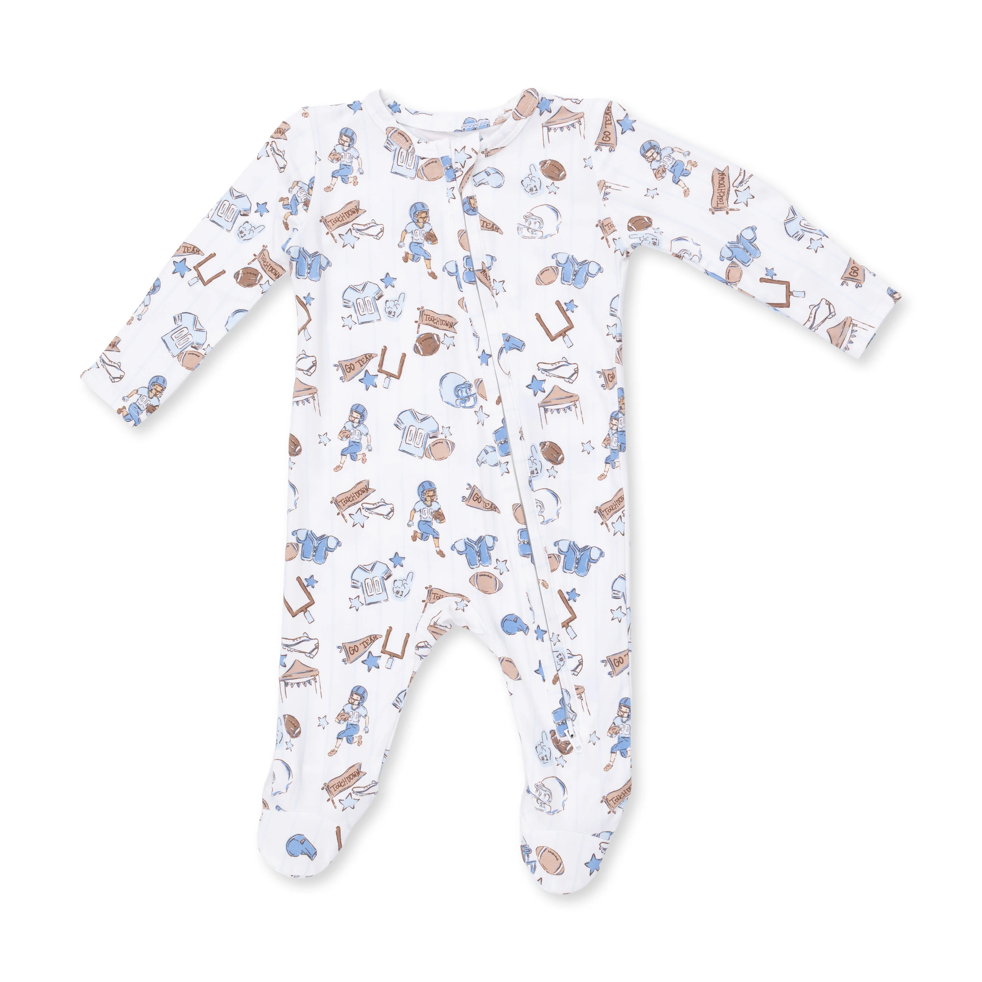 Football Nursery - 2 Way Zipper Footie - Image 2