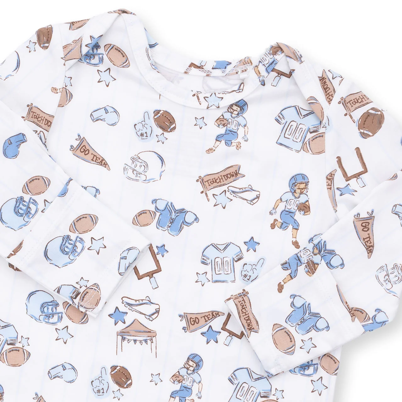 Football Nursery - Lap Shoulder Gown and Knotted Hat - Image 3