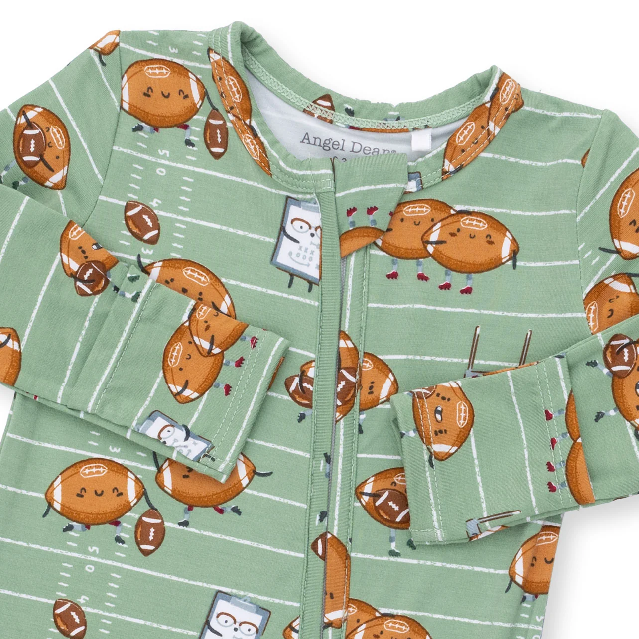 Footballs Playing Football - 2 Way Zipper Footie - Image 4