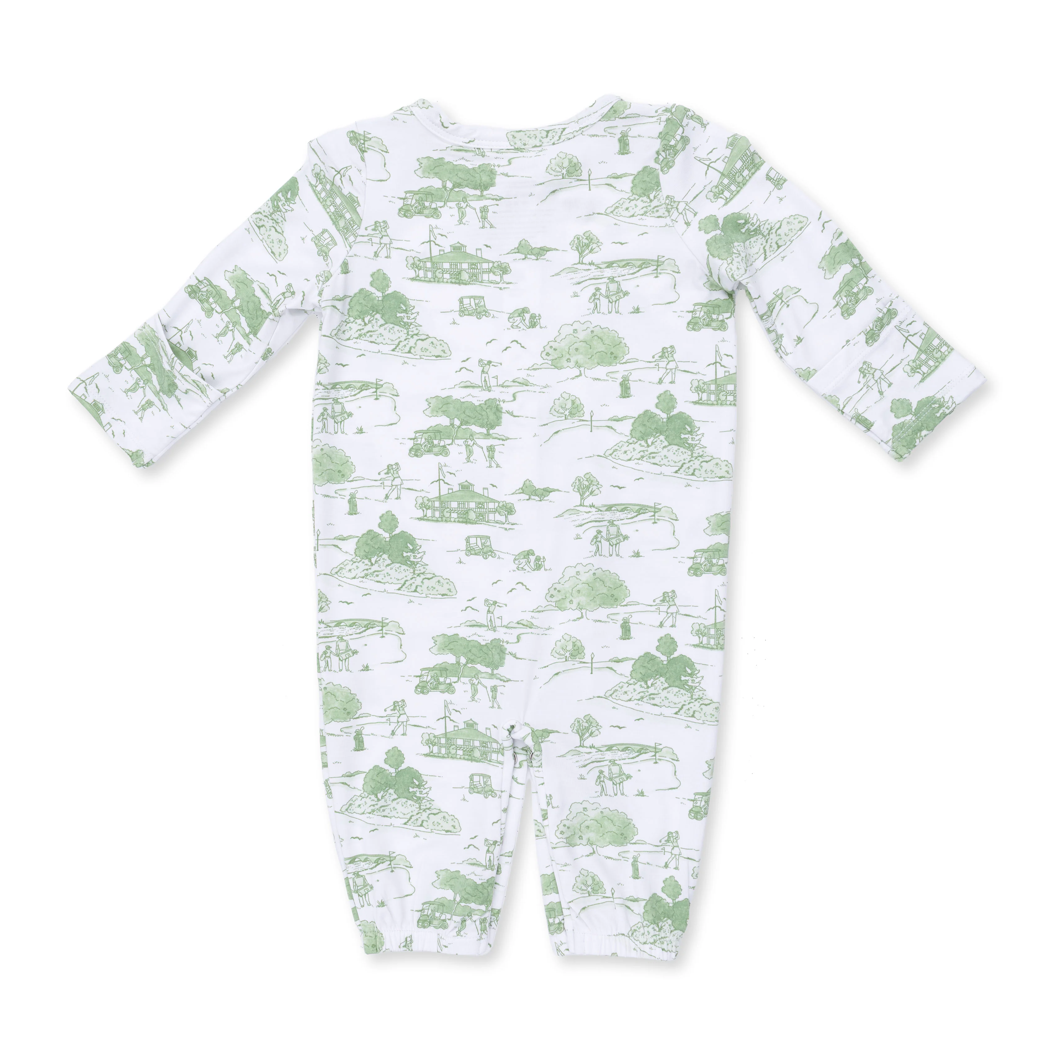 Golf Toile Green - Convertible Gown and Beanie Hat - Image 3