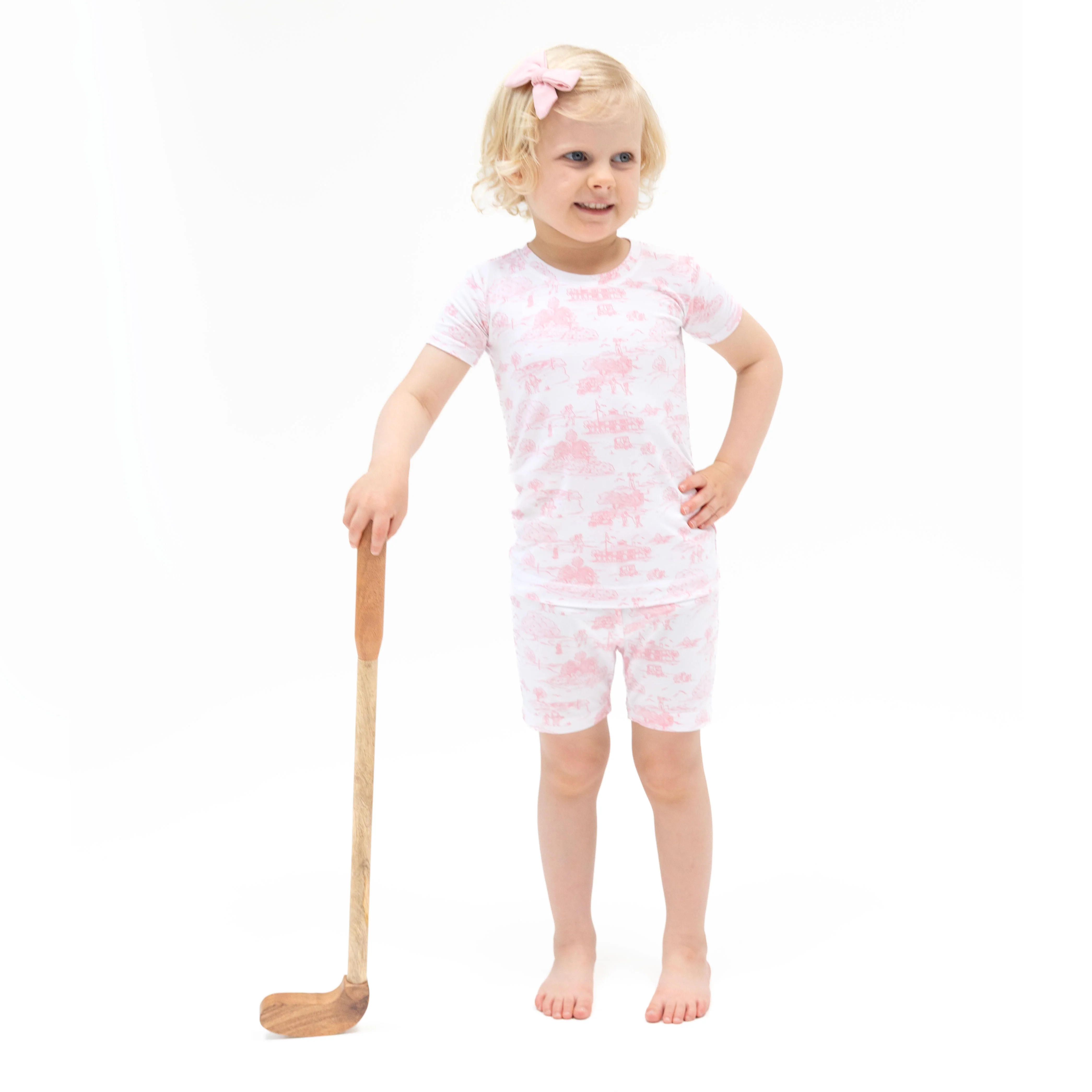 Golf Toile Pink - Loungewear Short Set