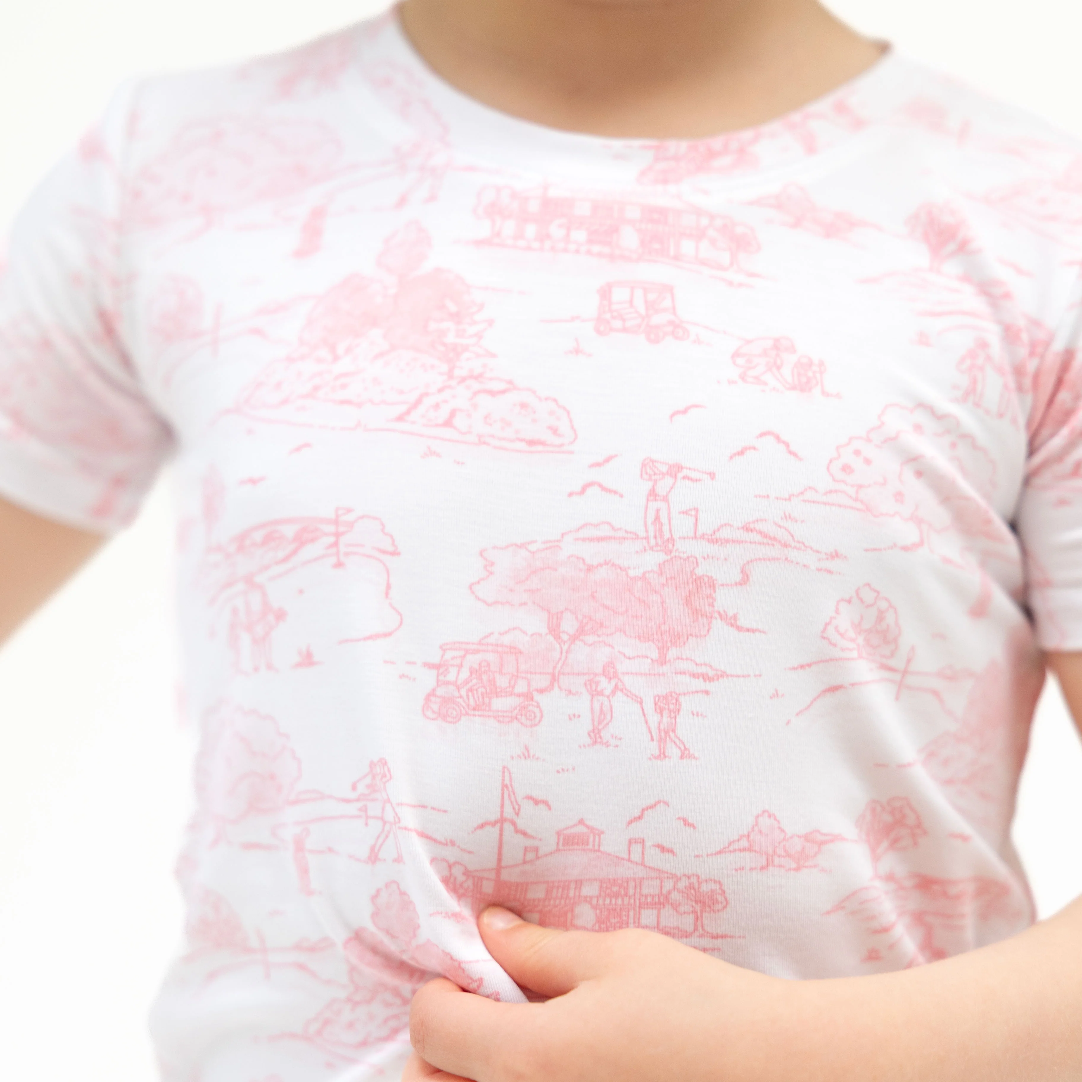 Golf Toile Pink - Loungewear Short Set - Image 3