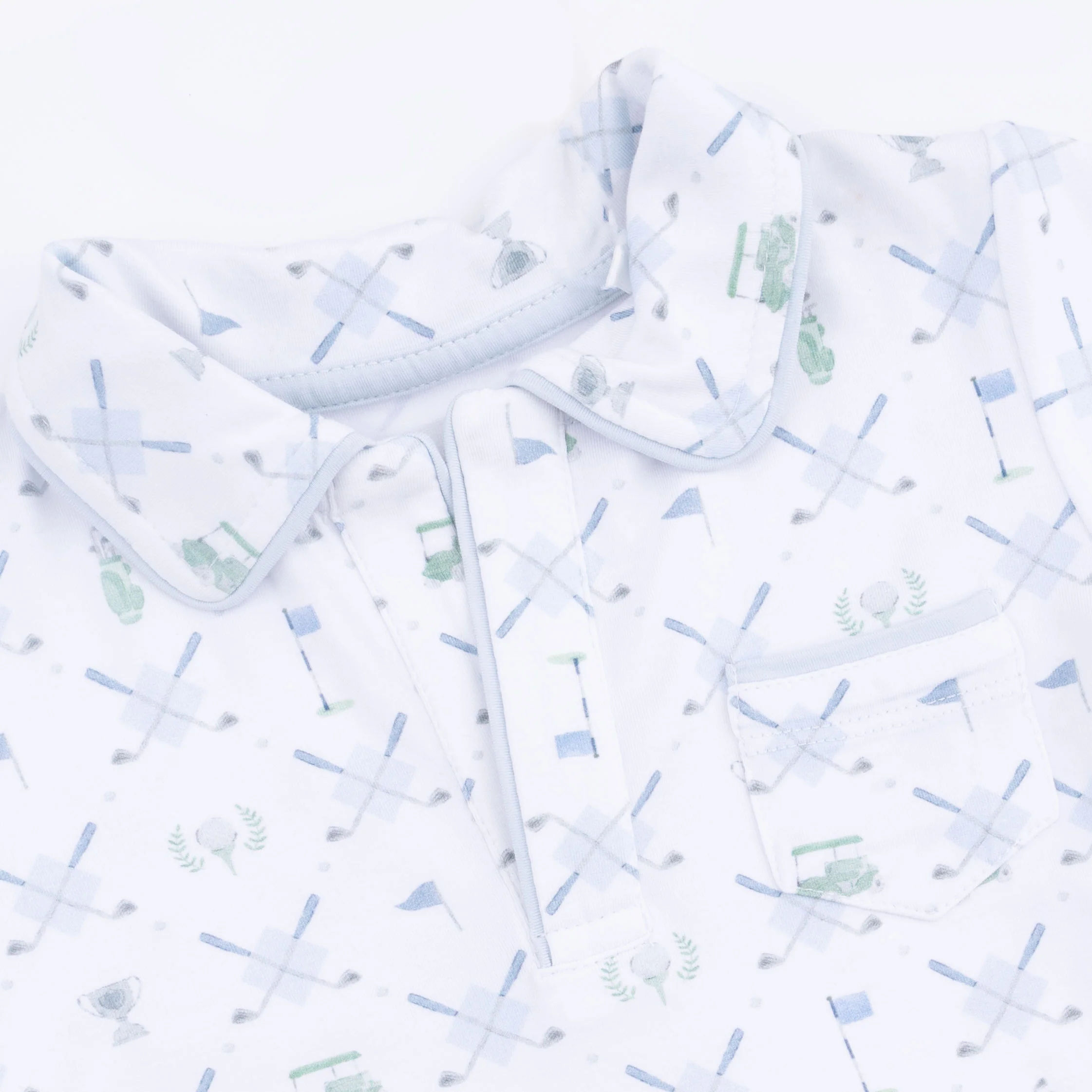 Golf Trellis Blue - Polo with Casual Short - Image 5