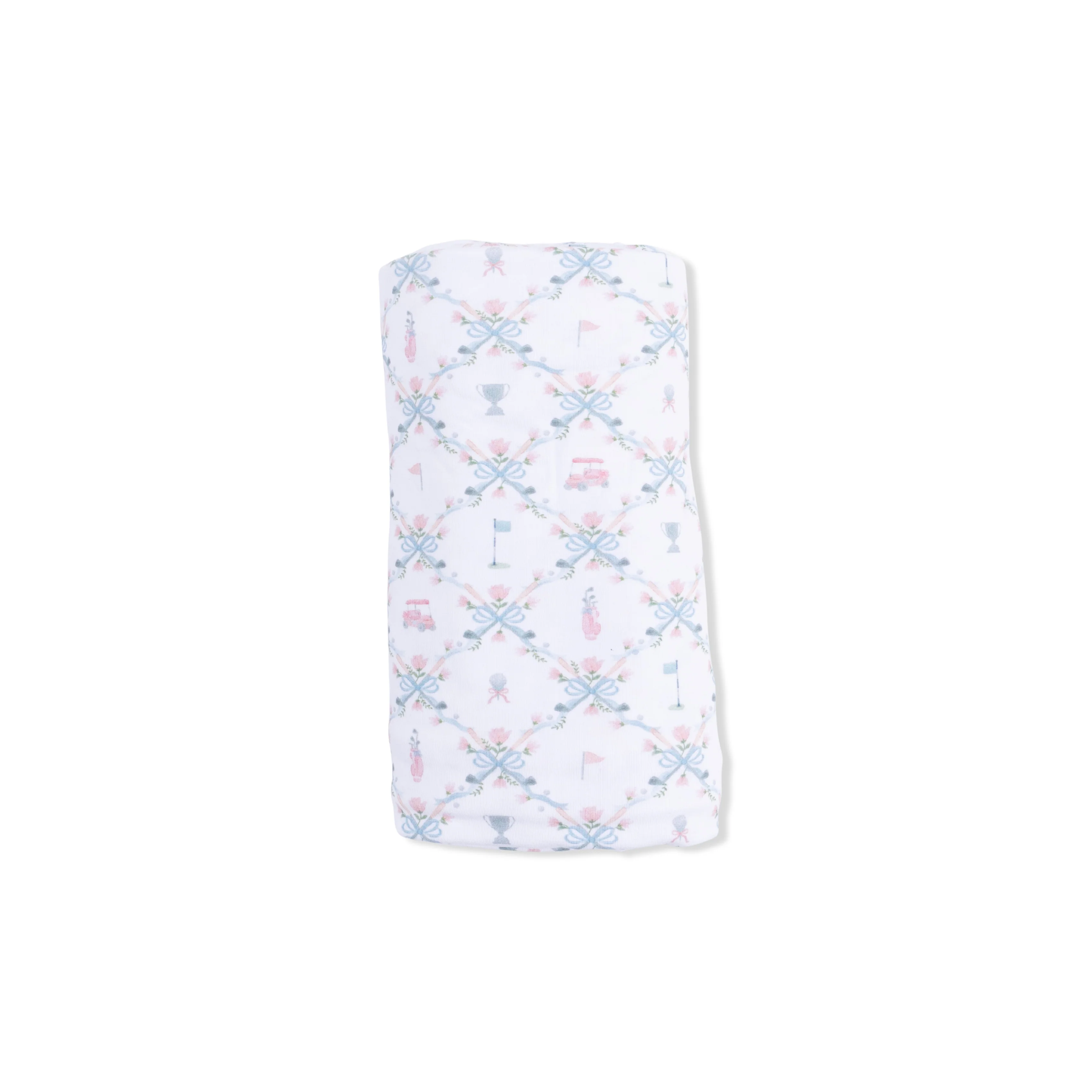 Golf Trellis Pink - Swaddle Blanket - Image 3