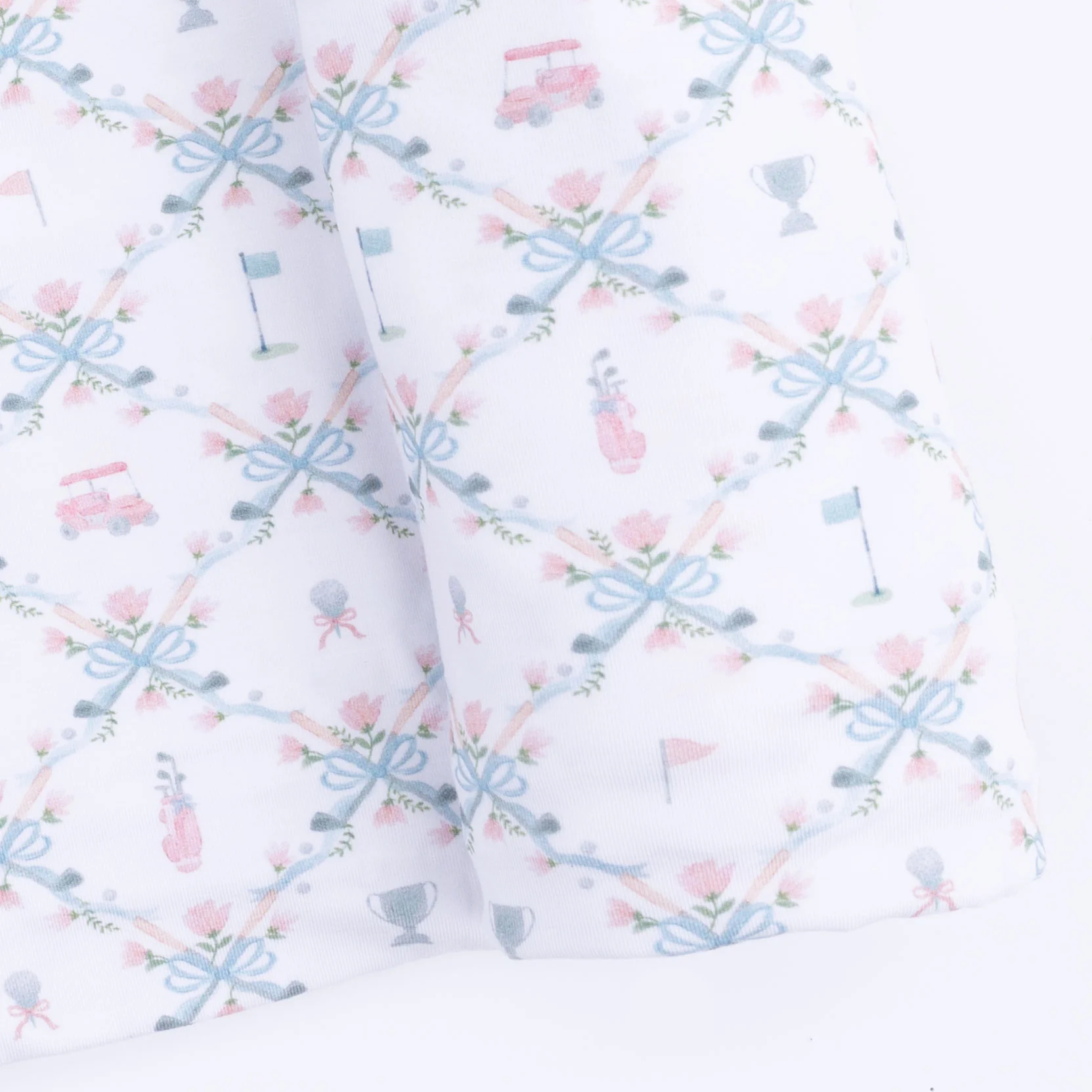 Golf Trellis Pink - Swaddle Blanket - Image 4