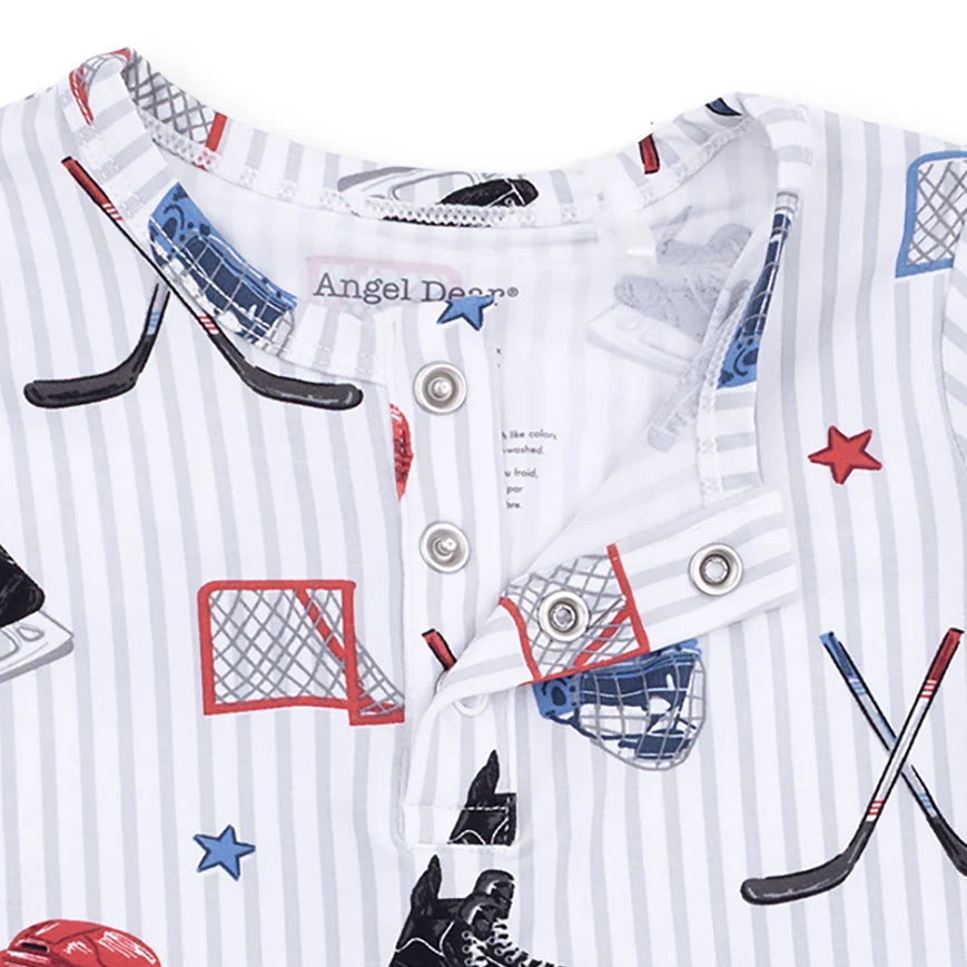 Hockey Stripe - Long Sleeve Henley - Image 3