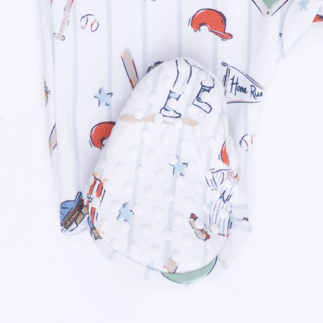 Home Run Baseball - 2 Way Zipper Footie & Swaddle - Image 5