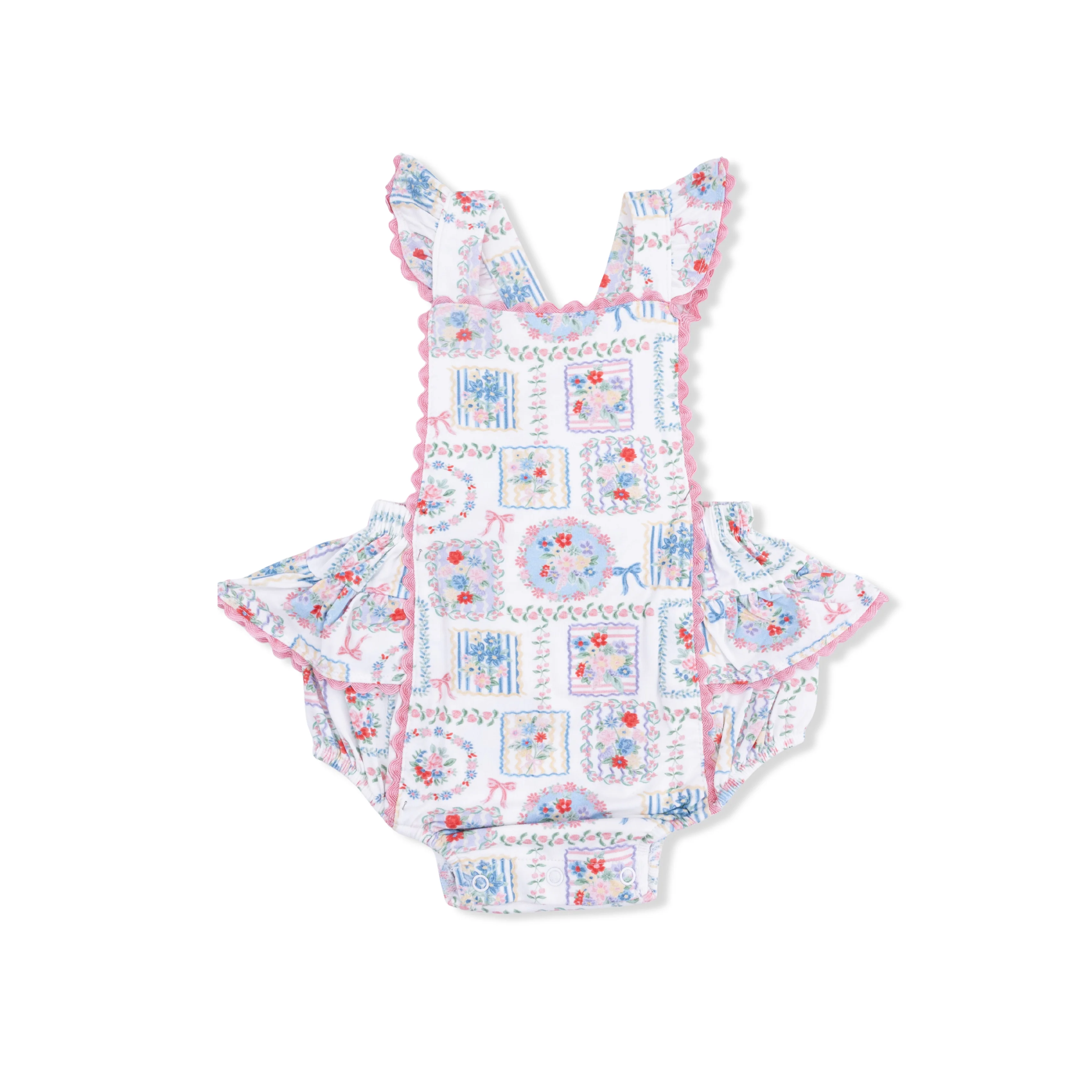 Julep's Floral Patchwork - Ric Rac Ruffle Sunsuit - Image 3