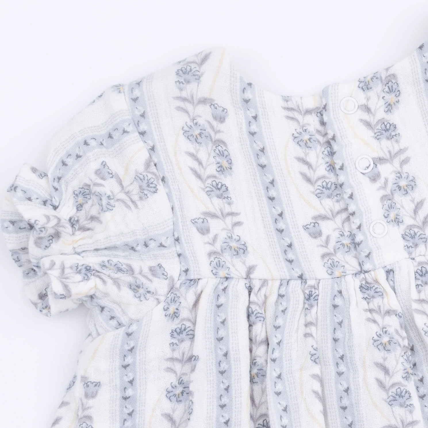 Kimberly Floral Stripe - Smocked Ruffle Bubble with Skirt - Image 4
