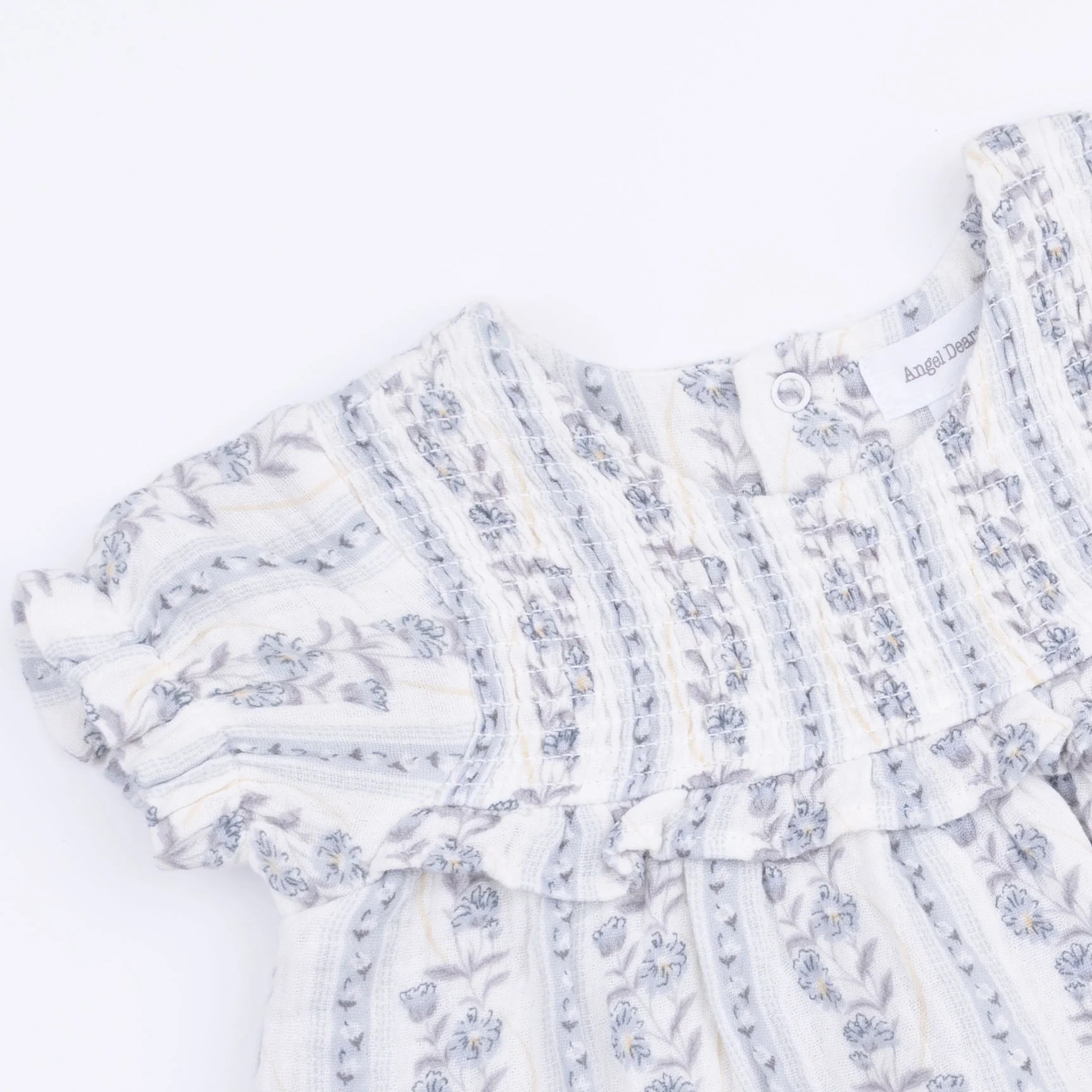 Kimberly Floral Stripe - Smocked Ruffle Bubble with Skirt - Image 5