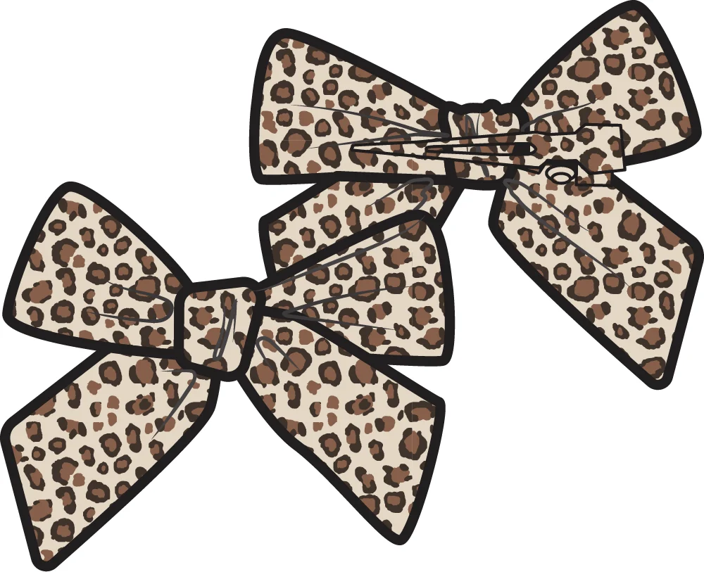 Leopard Rib - 2 Pack Bow Clips