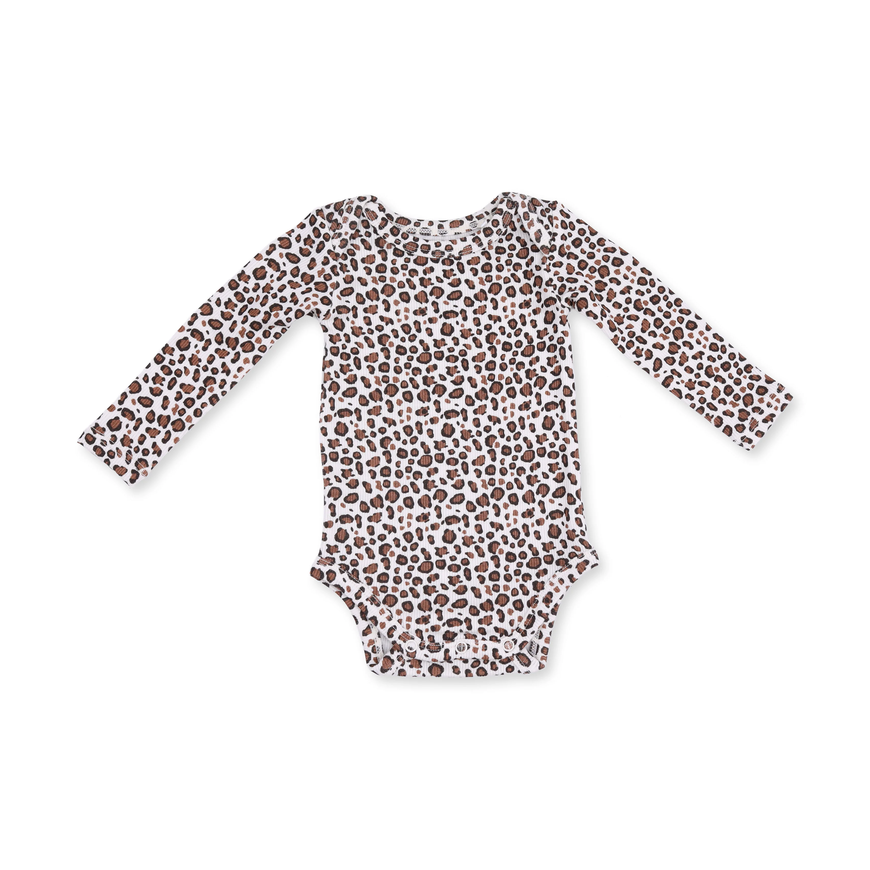 Leopard Rib - Lap Shoulder Bodysuit