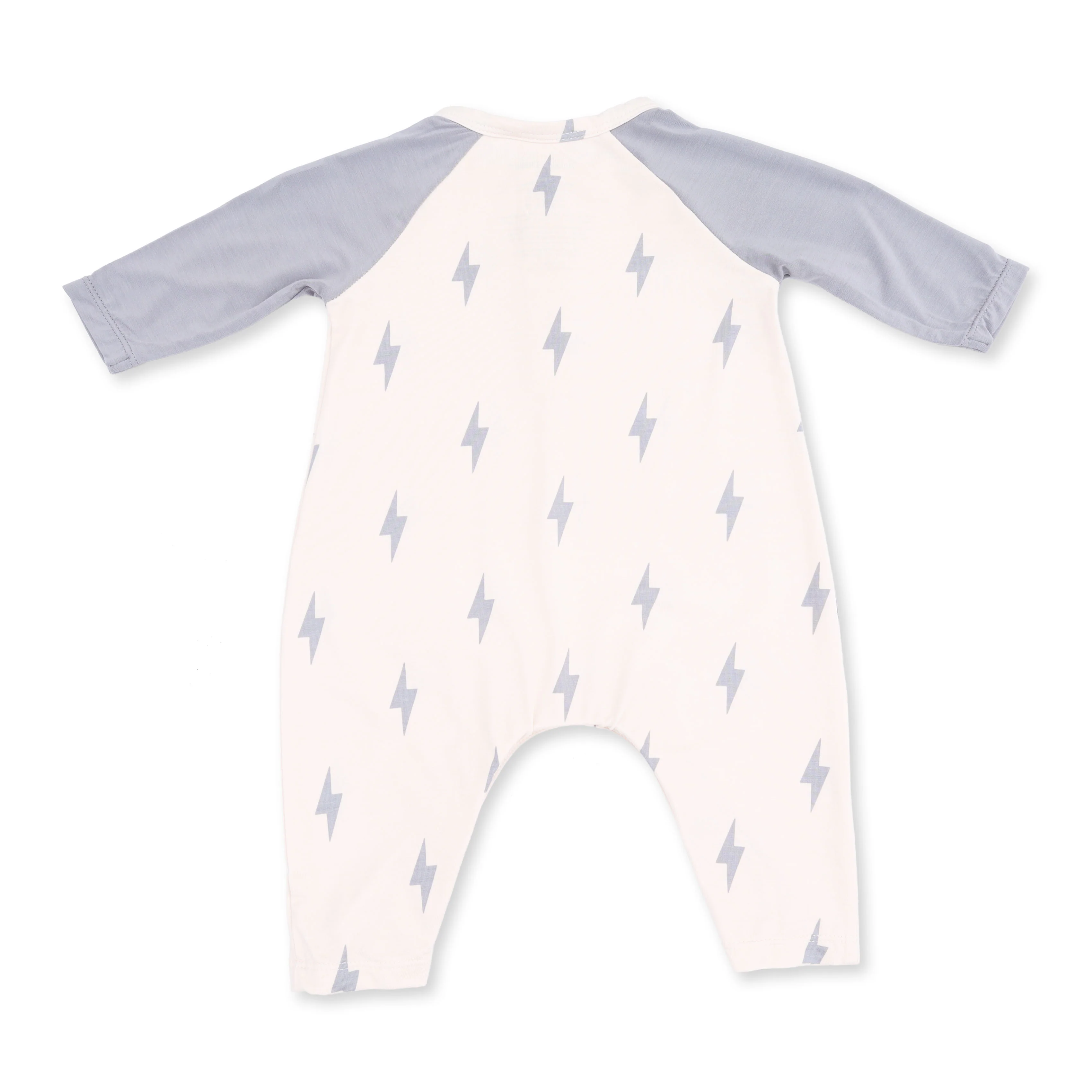Lightning Bolt Viscose - Long Sleeve Raglan Henley Romper - Image 2