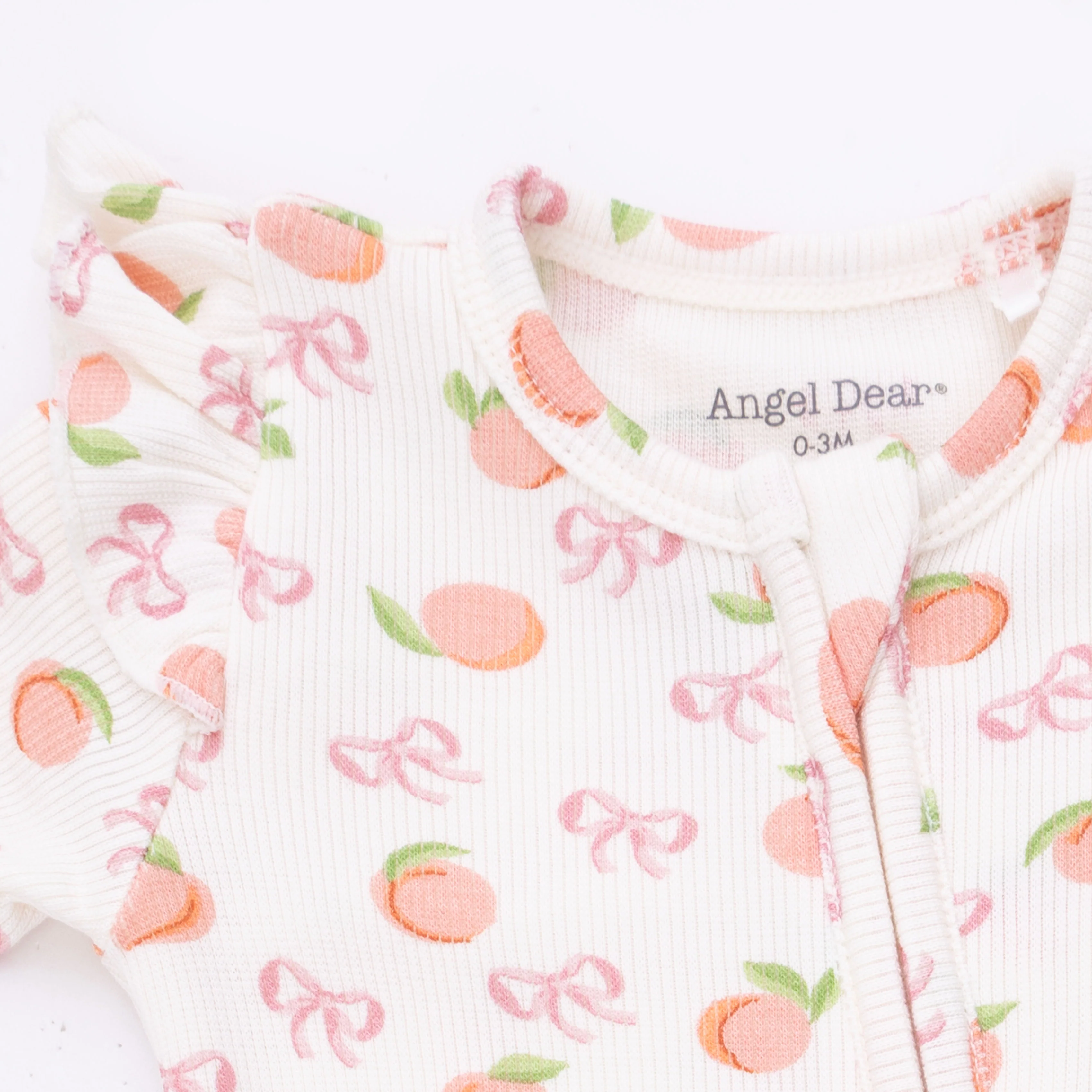 Little Peaches - 2 Way Ruffle Sleeve Zipper Footie - Image 4