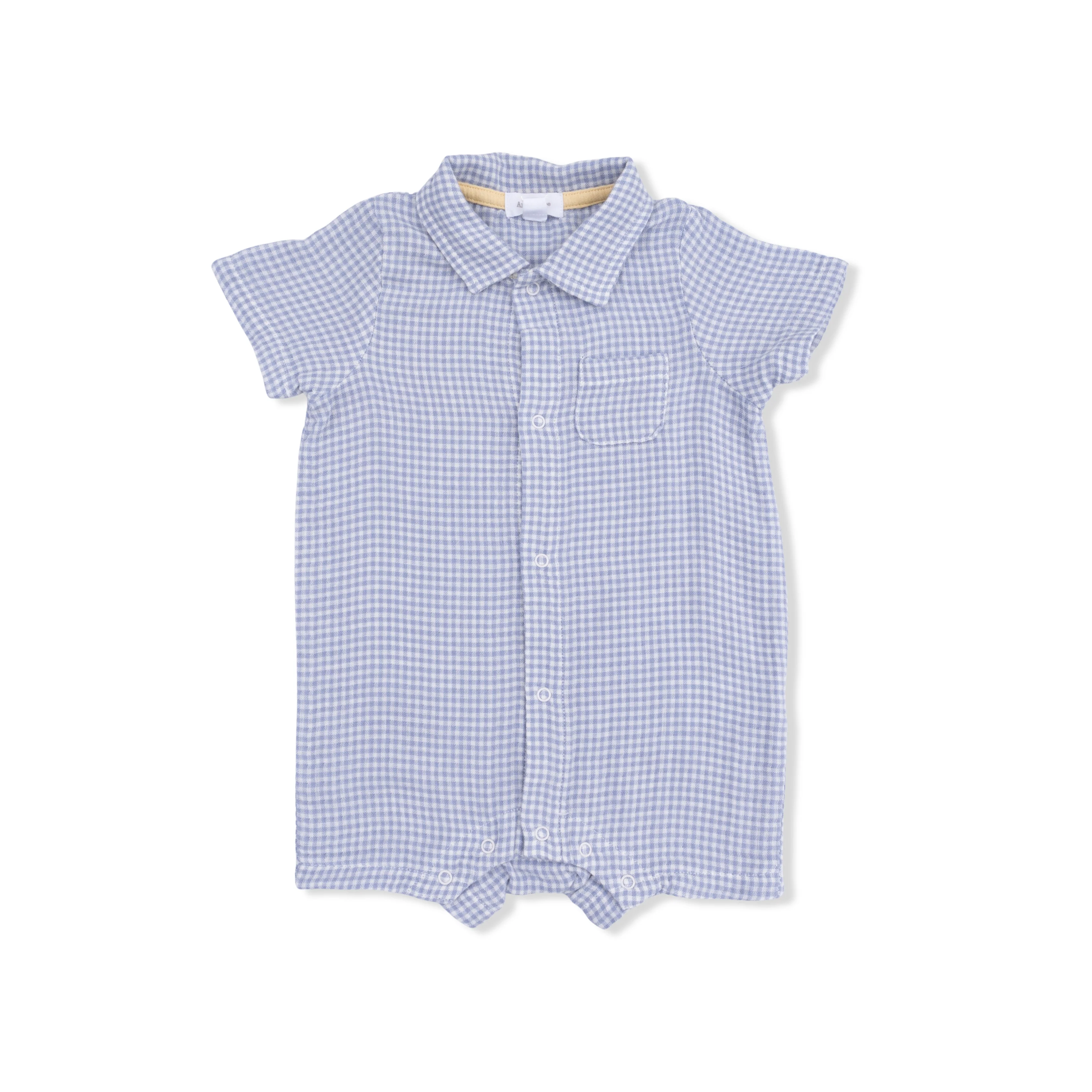 Micro Gingham Blue Blizzard - Polo Shortie - Image 2