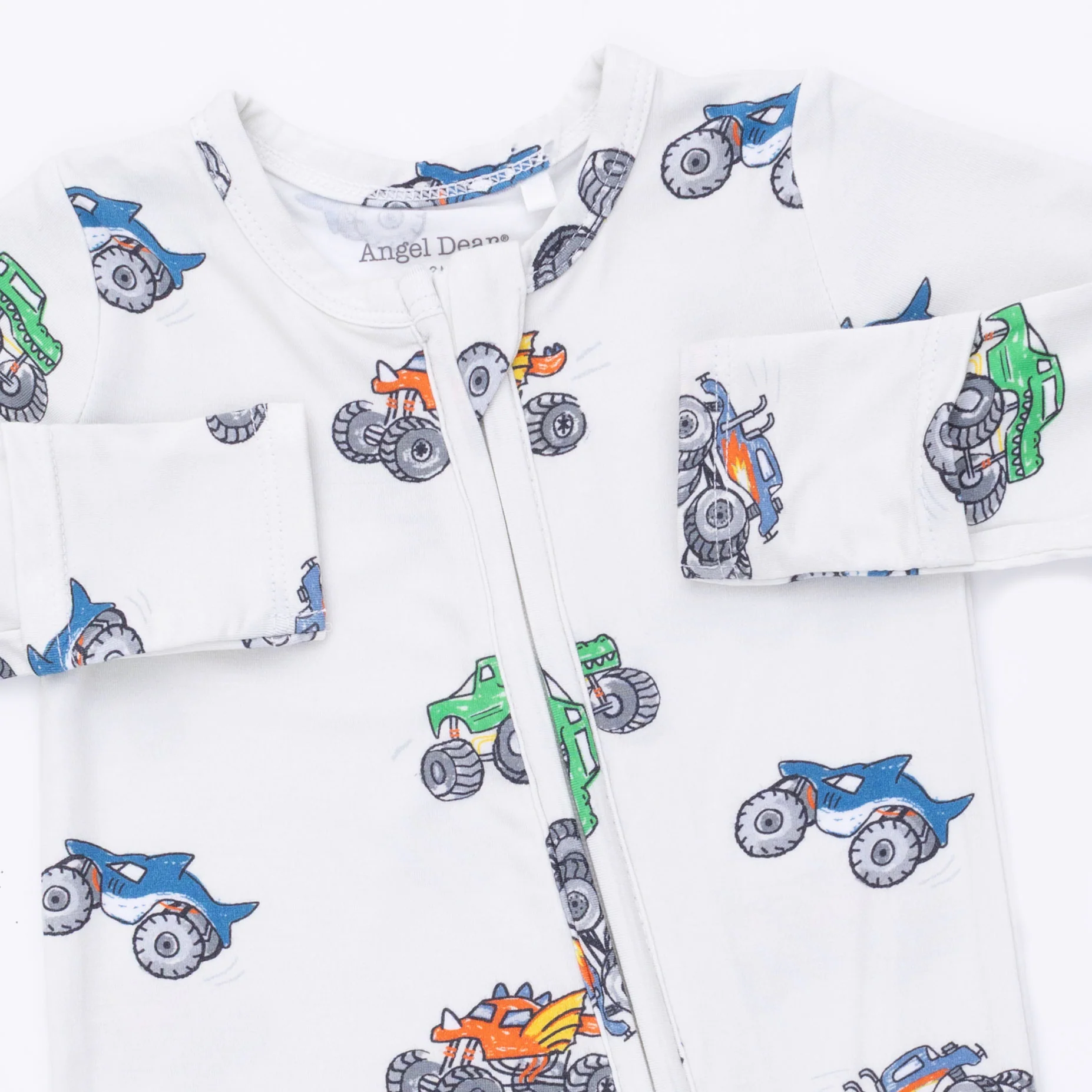 Monster Trucks - 2 Way Zipper Footie - Image 3