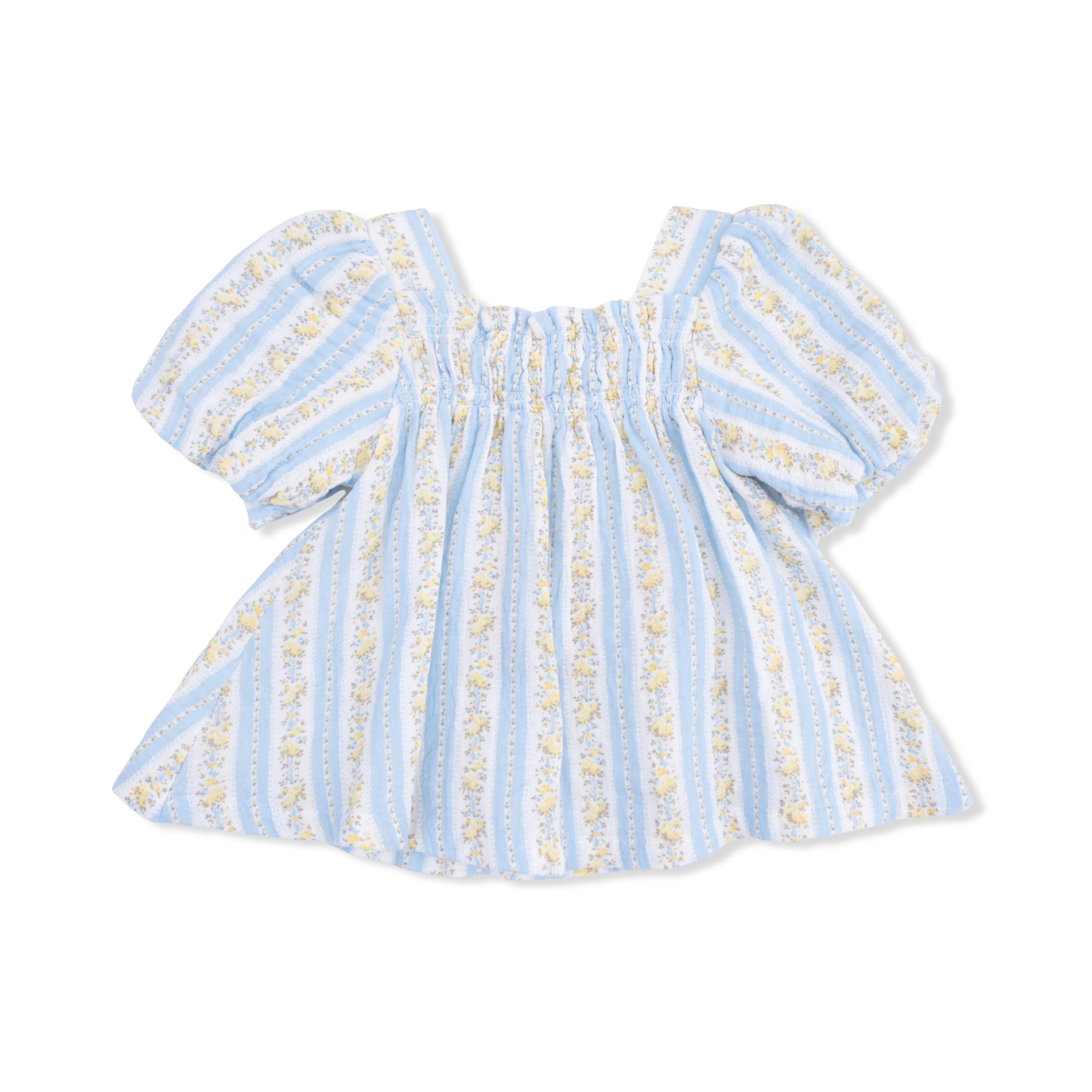 Odalys Floral Stripe - Puff Sleeve Dress with Bloomer - Image 4