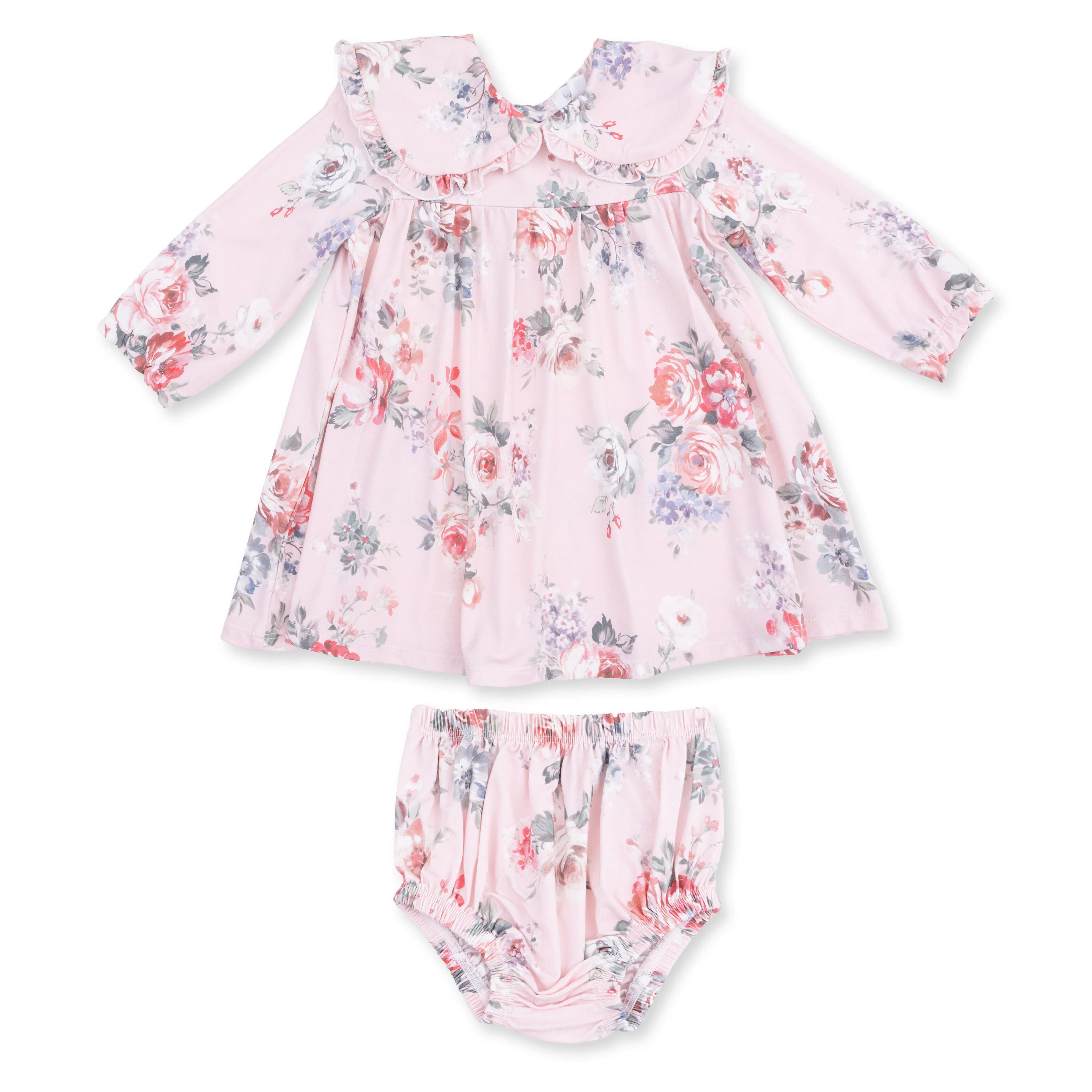 Painterly Rose Bouquets - Sofia Dress with Oversize Collar and Bloomer - Image 2