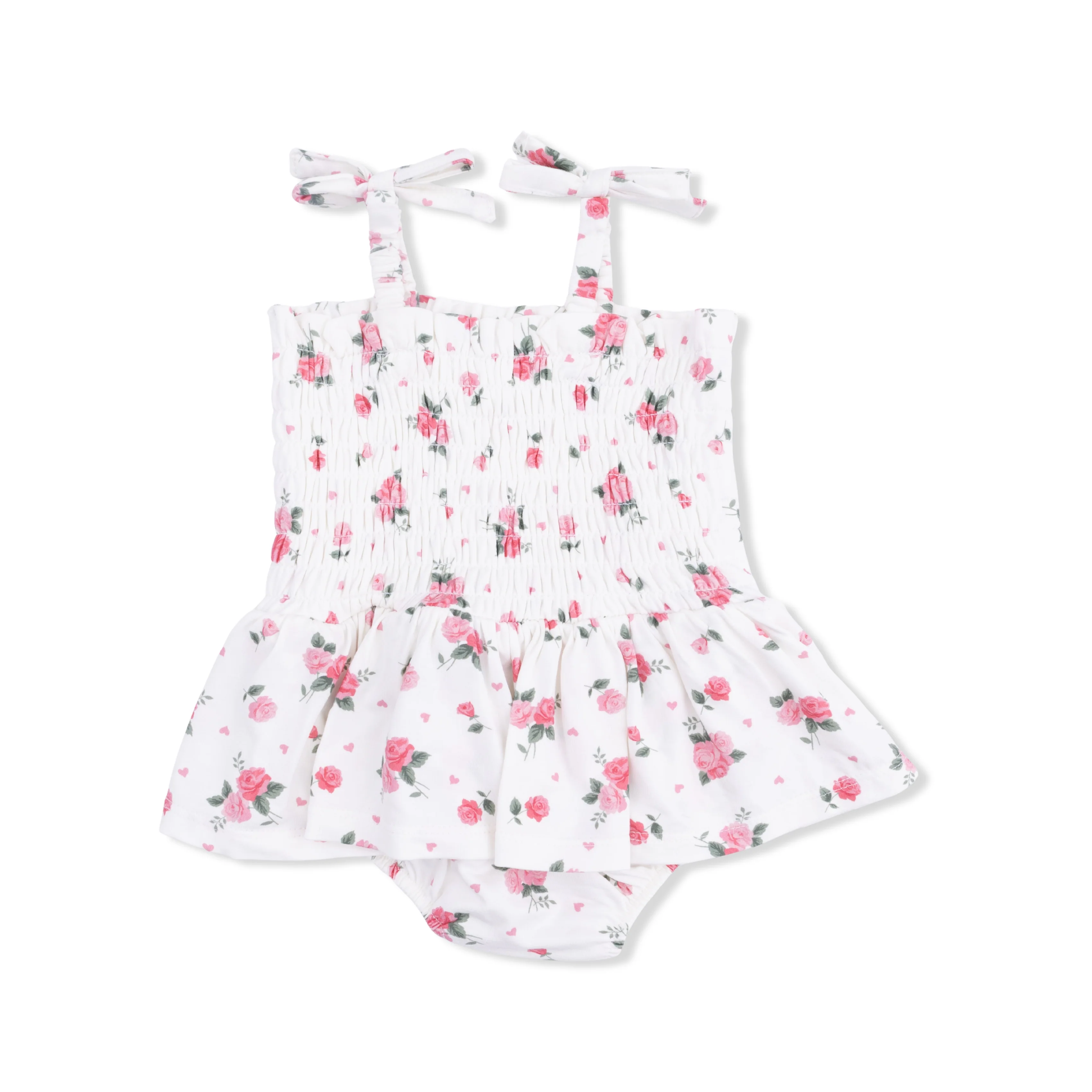 Pink Rosettes - Smocked Bubble with Skirt - Image 2