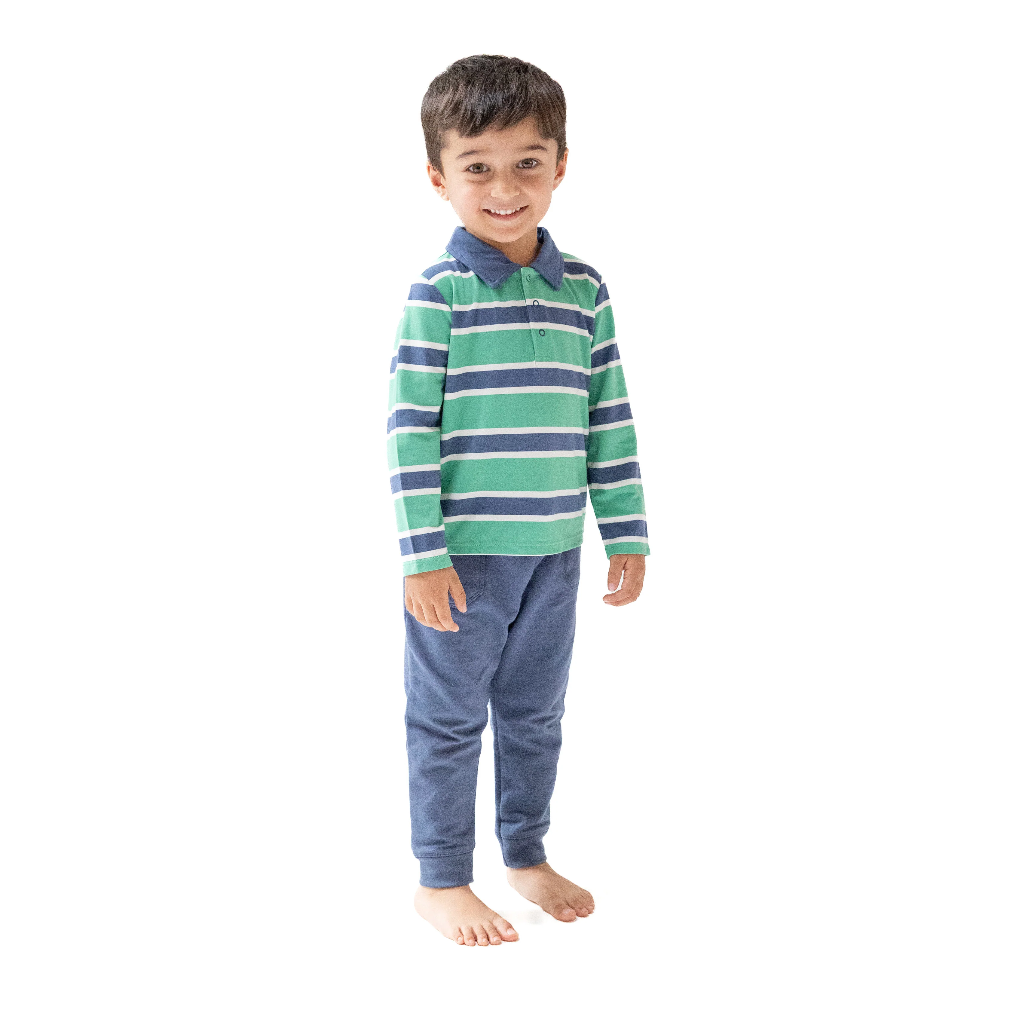 Rugby Stripe - Polo Long Sleeve Shirt - Image 2