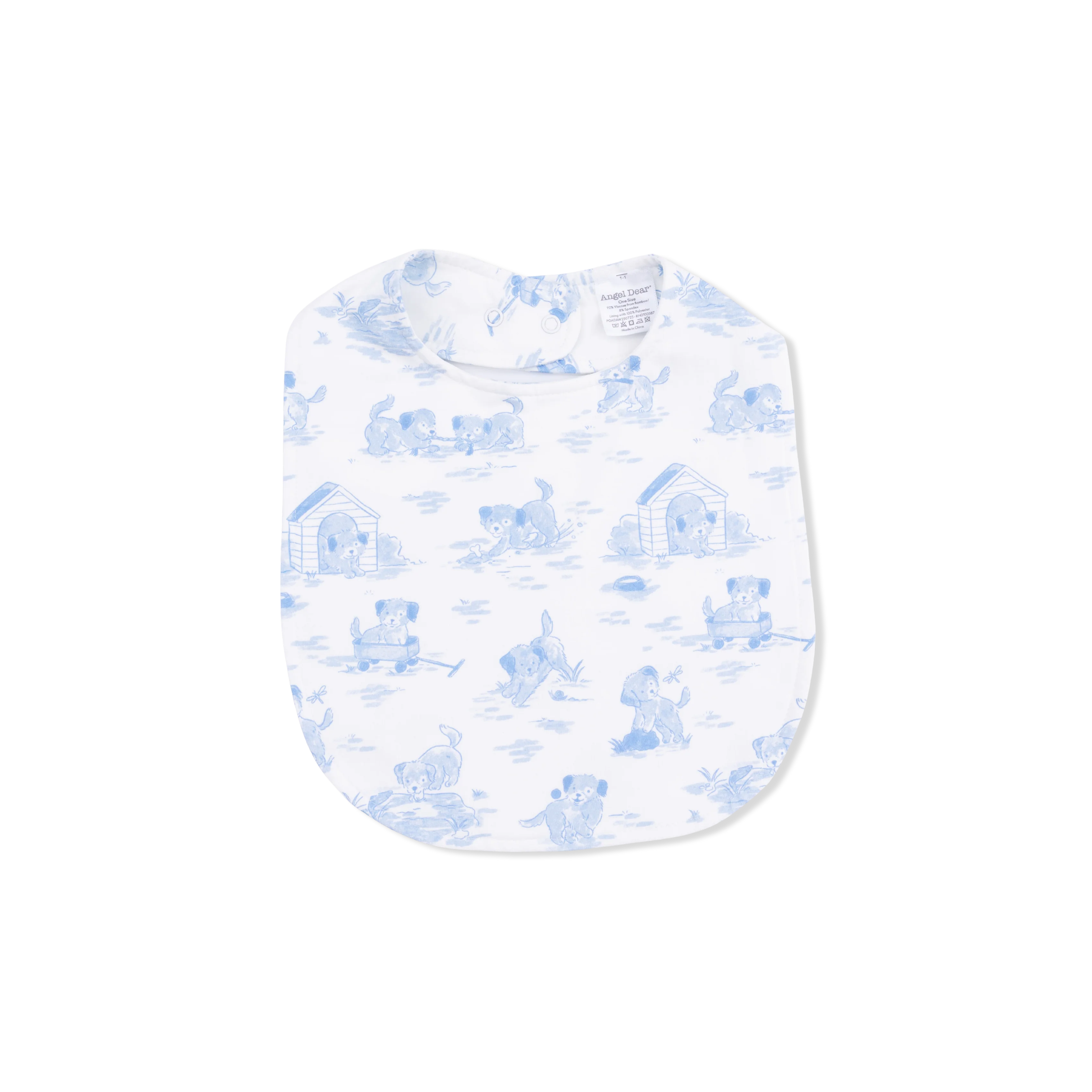 Puppy Toile Blue - Feeding Bib